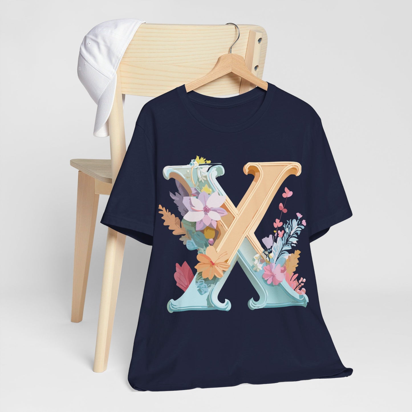 Natural Cotton Tee Shirt - Letters Collection - X Printify