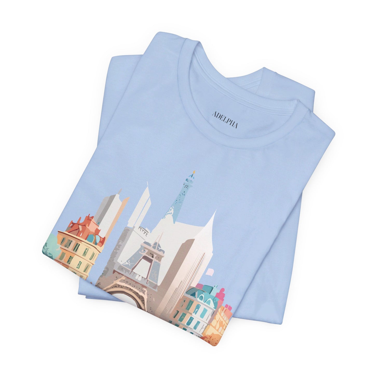 Natural Cotton Tee Shirt - Beautiful Places Collection - Paris Printify