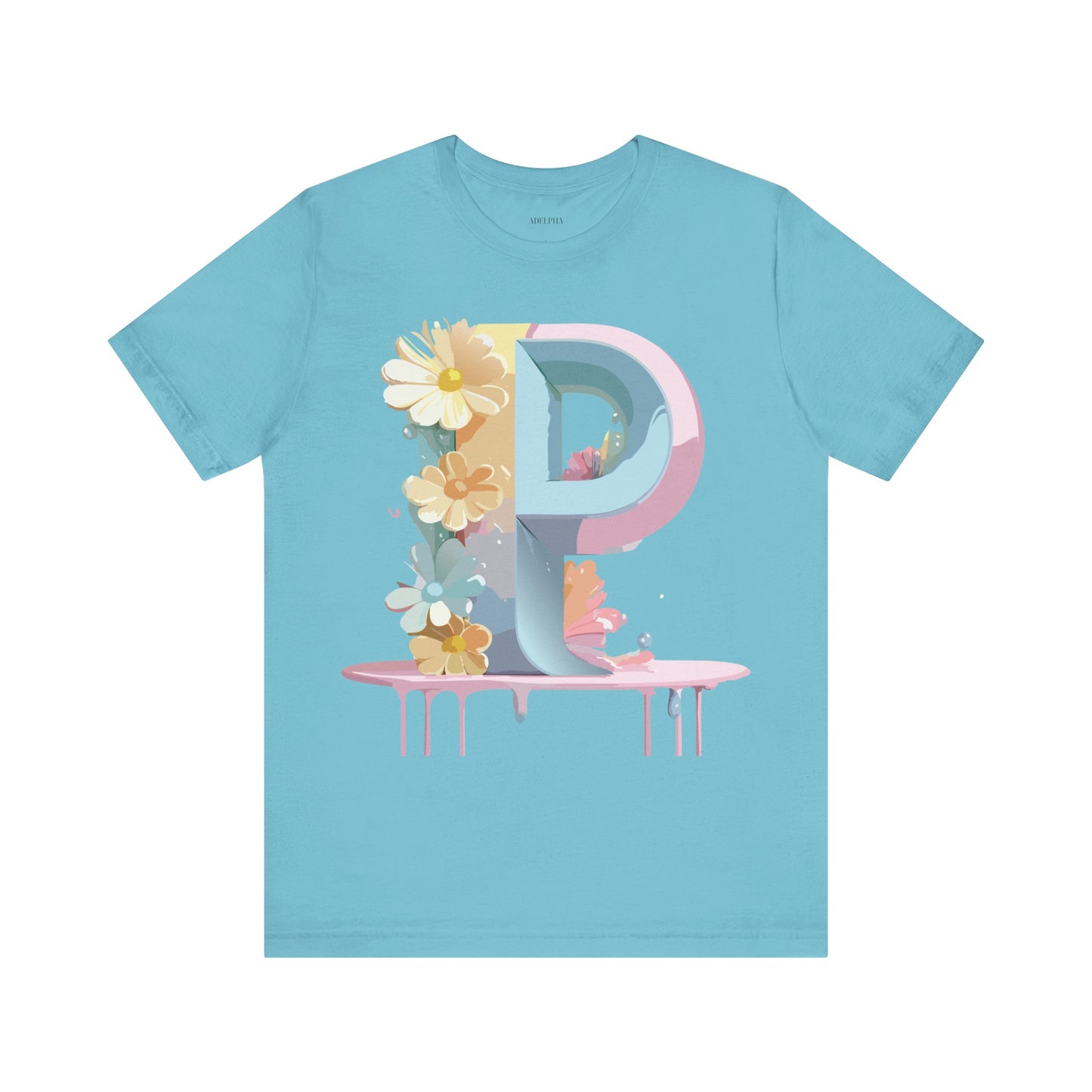 Natural Cotton Tee Shirt - Letters Collection - P Printify