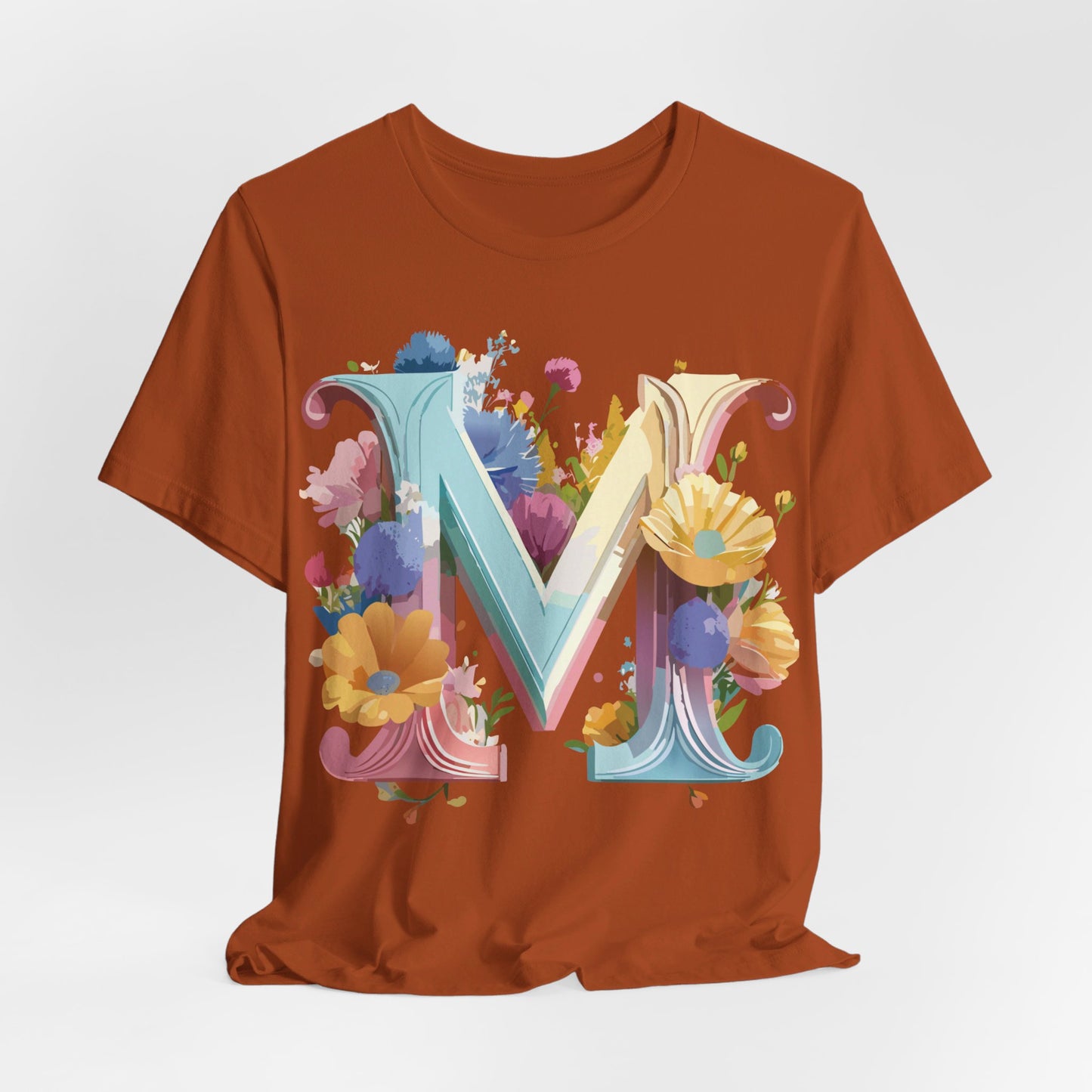 Natural Cotton Tee Shirt - Letters Collection - M Printify
