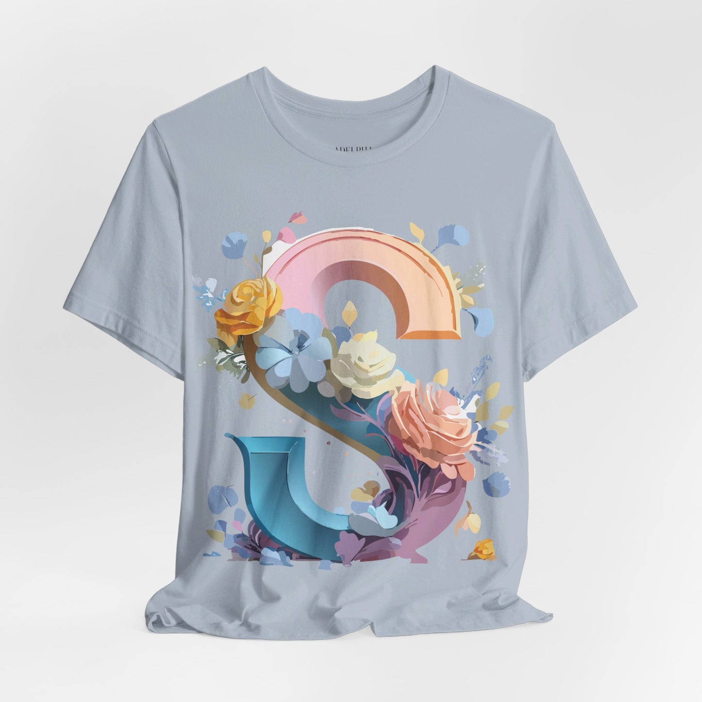 Natural Cotton Tee Shirt - Letters Collection - S Printify