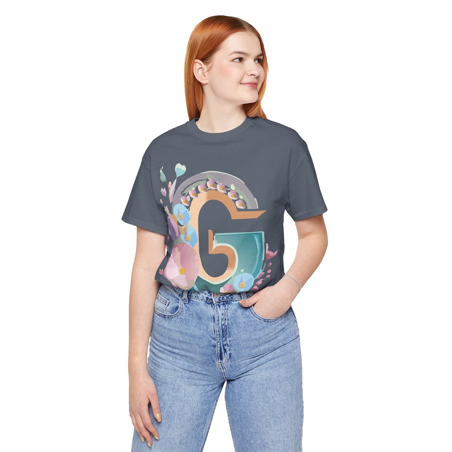 Natural Cotton Tee Shirt - Letters Collection - G Printify