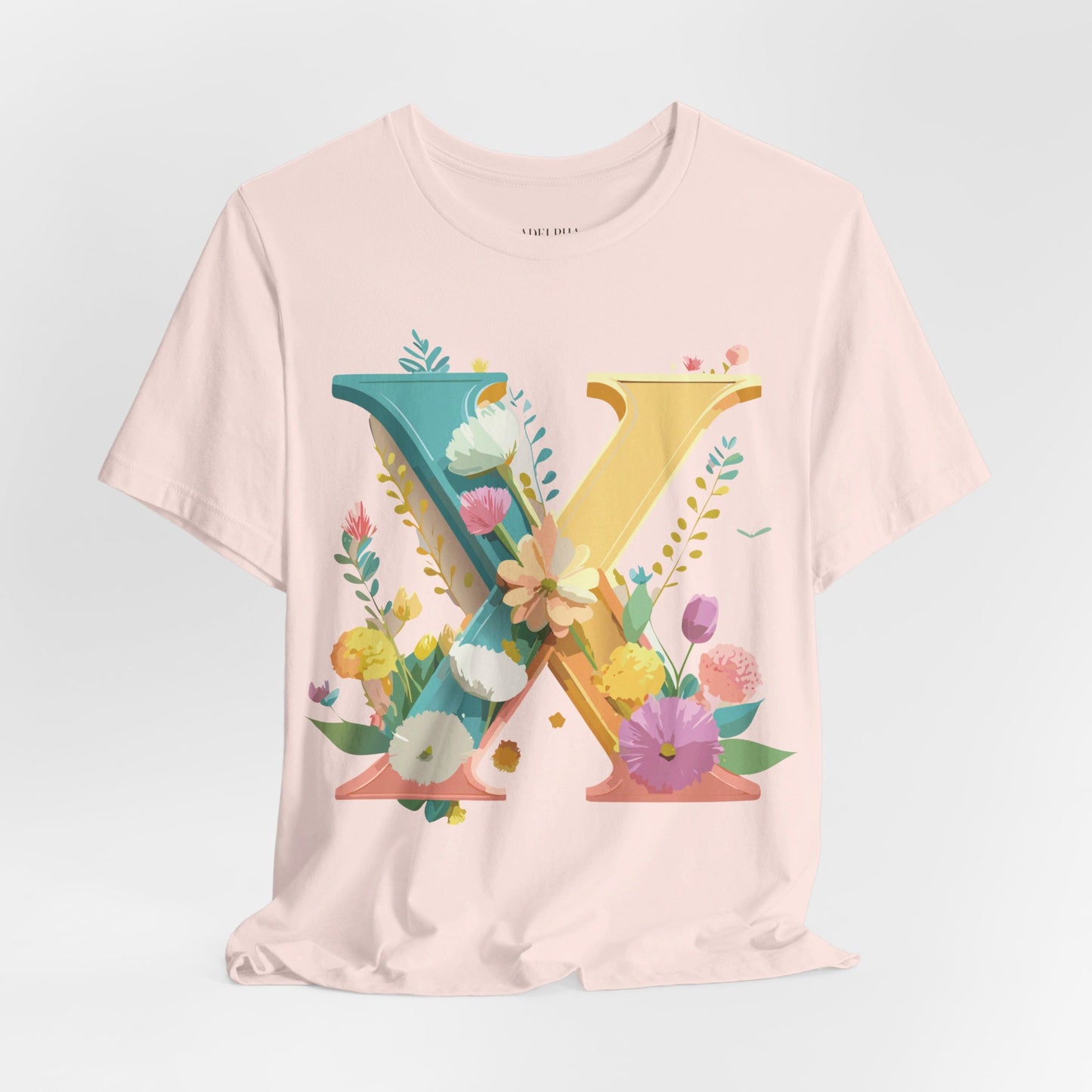 Natural Cotton Tee Shirt - Letters Collection - X Printify