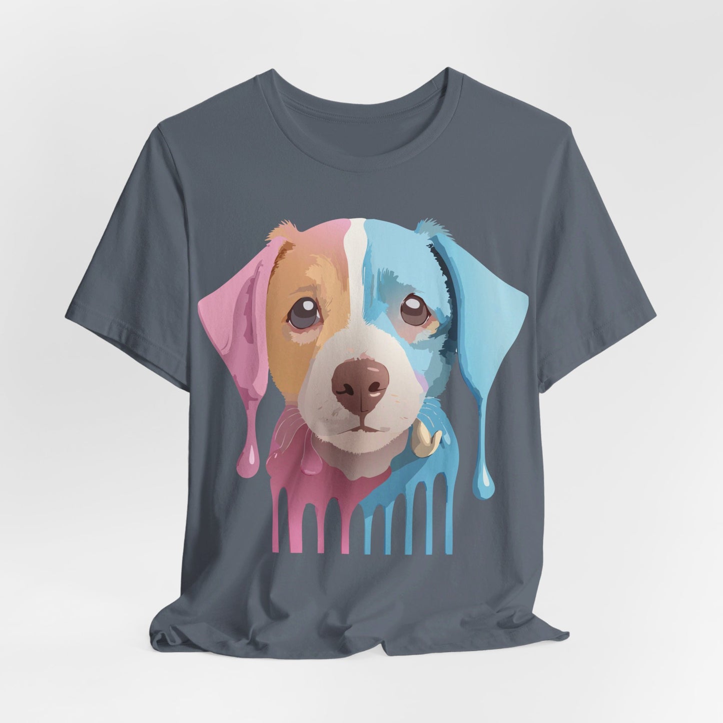 Natural Cotton Tee Shirt with Dog Printify