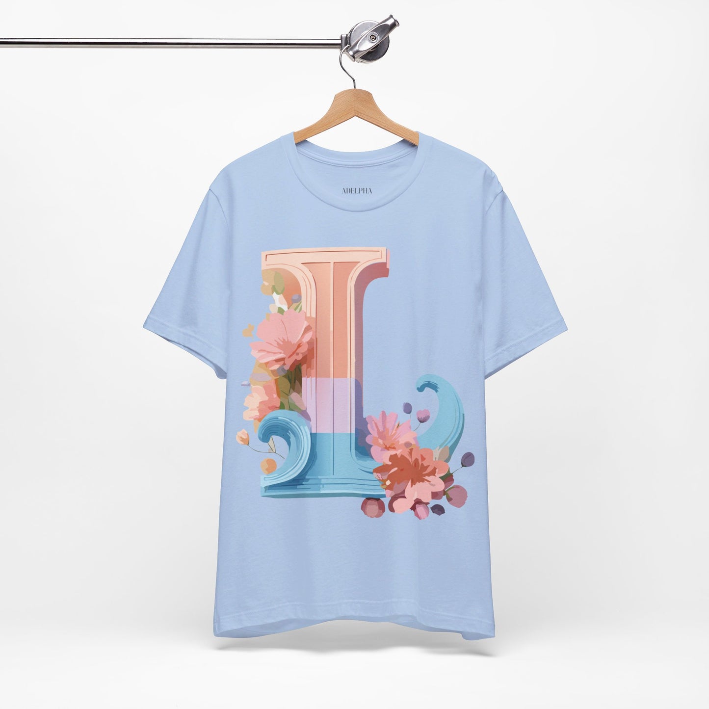 Natural Cotton Tee Shirt - Letters Collection - L Printify