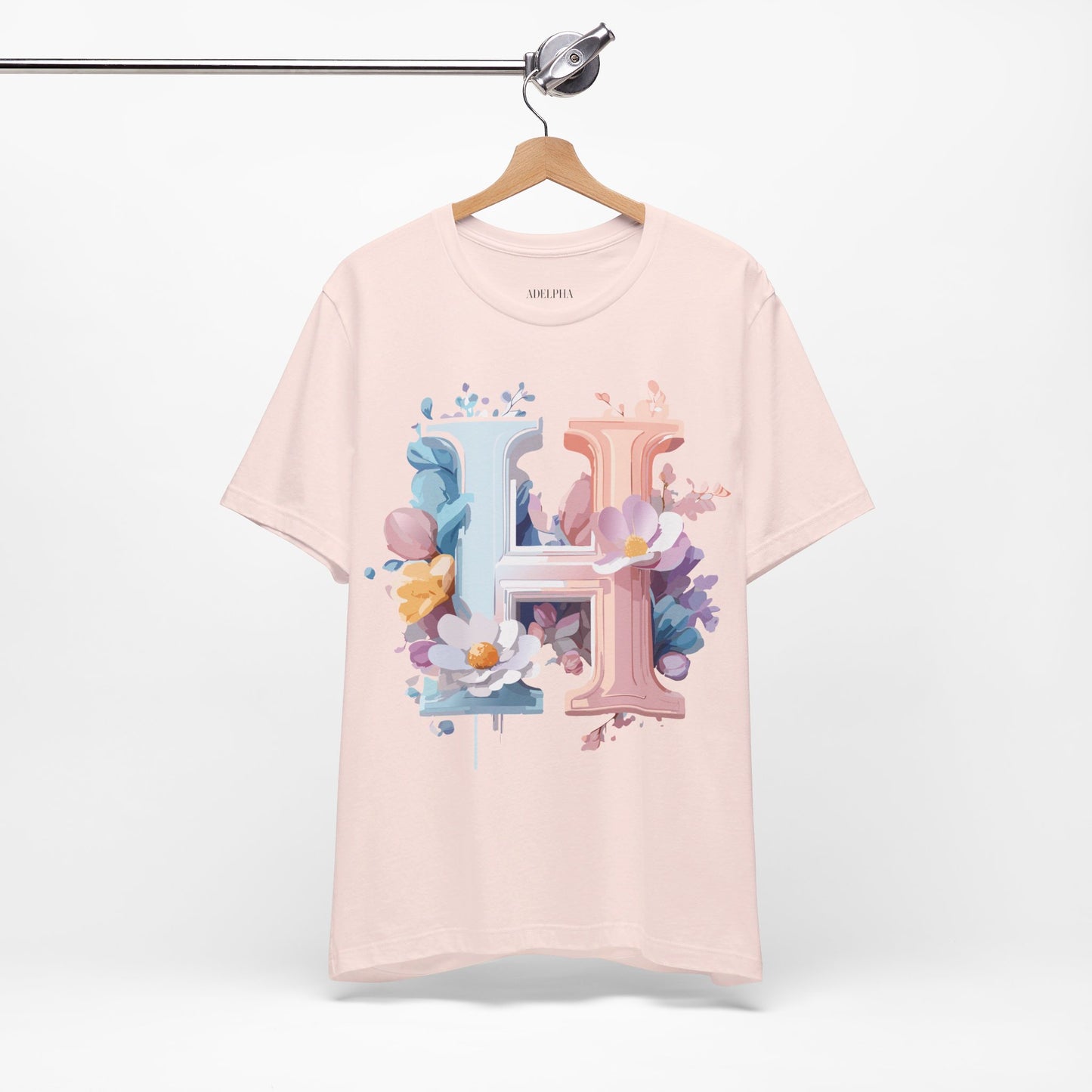 Natural Cotton Tee Shirt - Letters Collection - H Printify