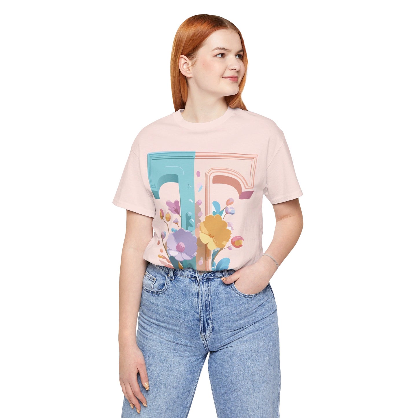 Natural Cotton Tee Shirt - Letters Collection - T Printify