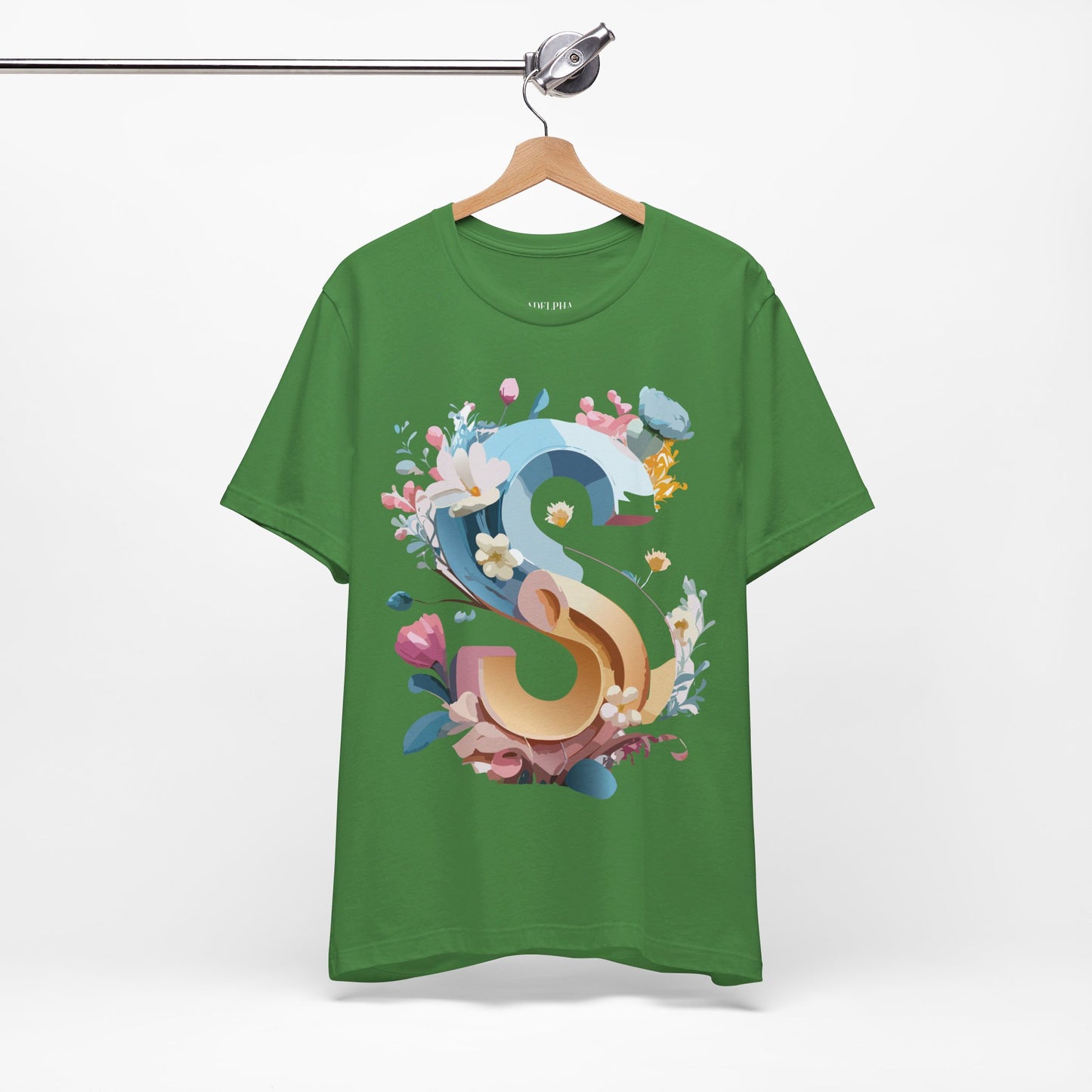 Natural Cotton Tee Shirt - Letters Collection - S Printify