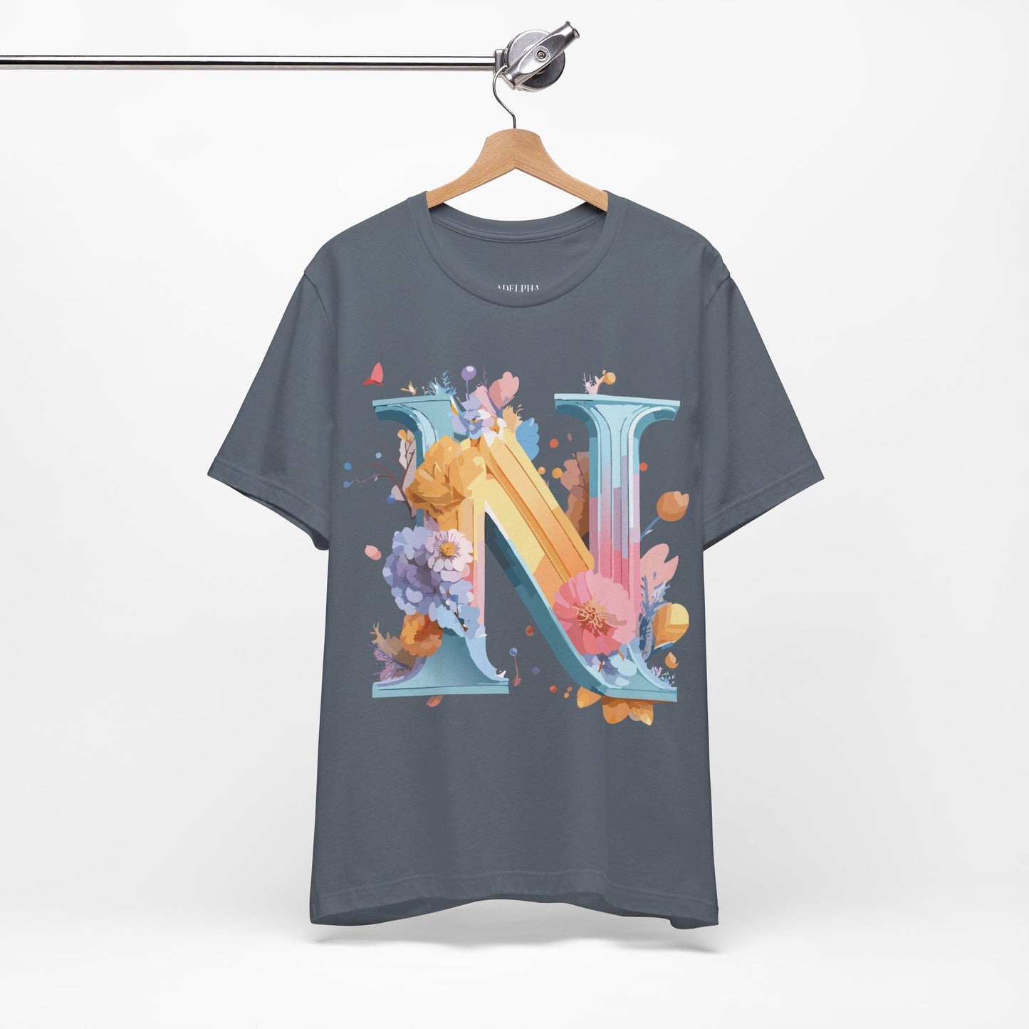 Natural Cotton Tee Shirt - Letters Collection - N Printify