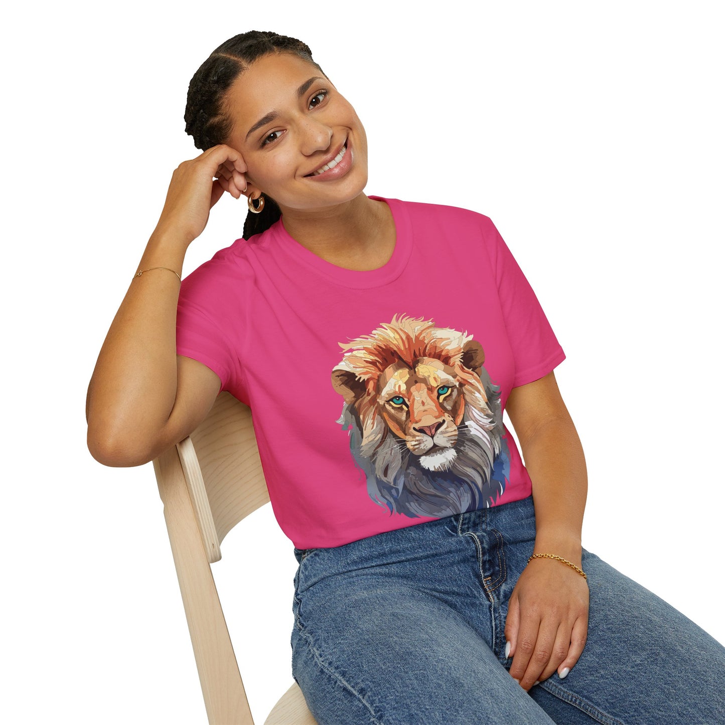 Lion Shirt, Shirt with Lion, Floral Lion Tee, Shirt with Animals