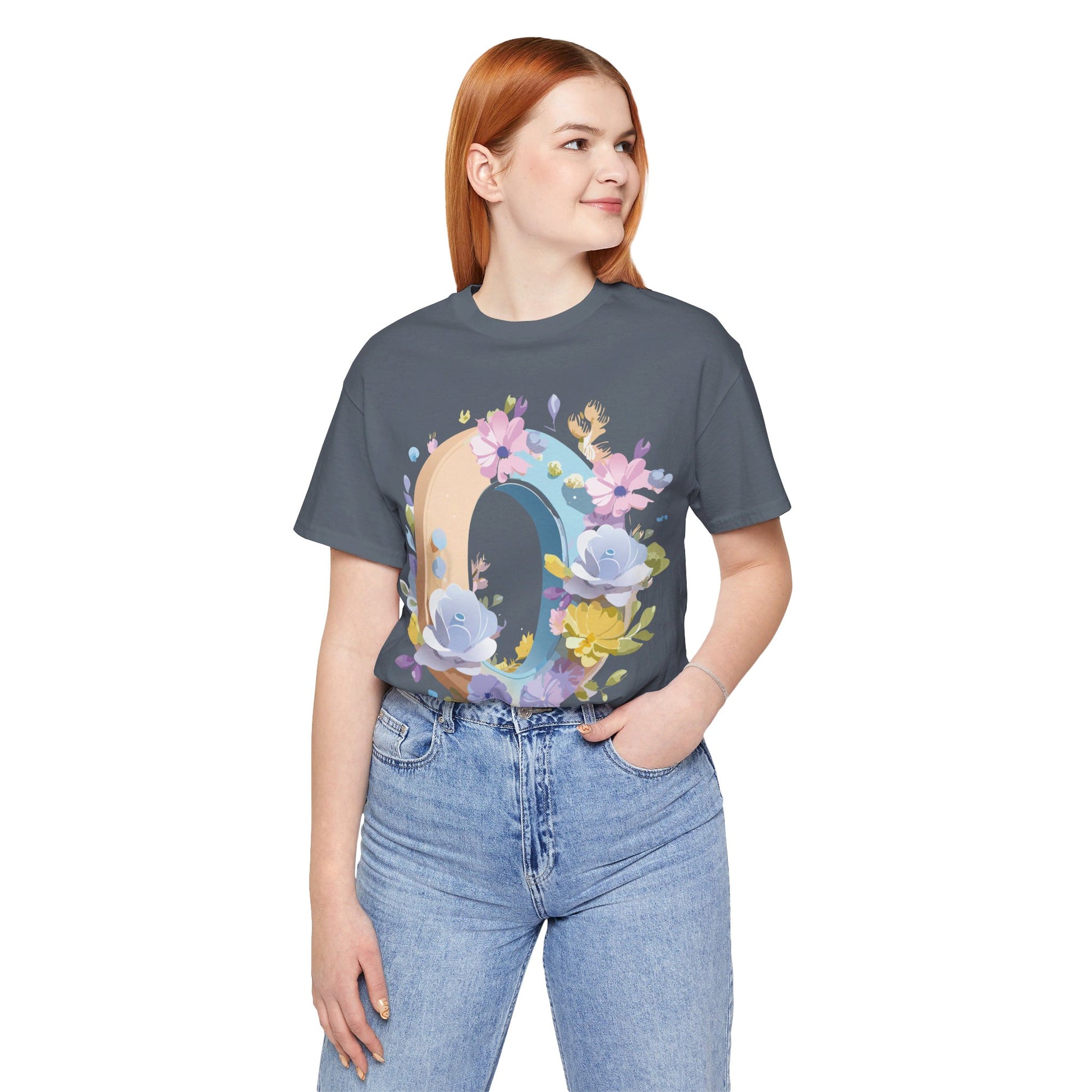 Natural Cotton Tee Shirt - Letters Collection - O Printify