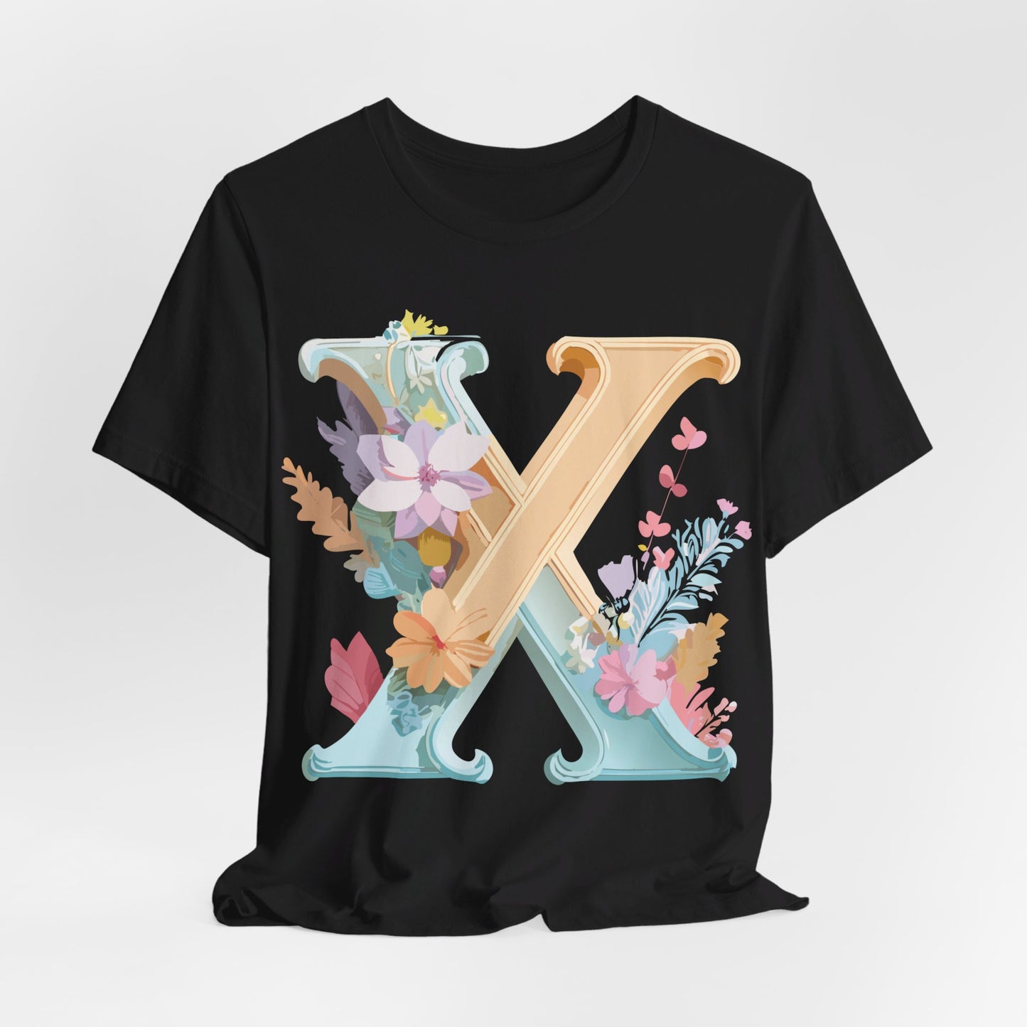 Natural Cotton Tee Shirt - Letters Collection - X Printify