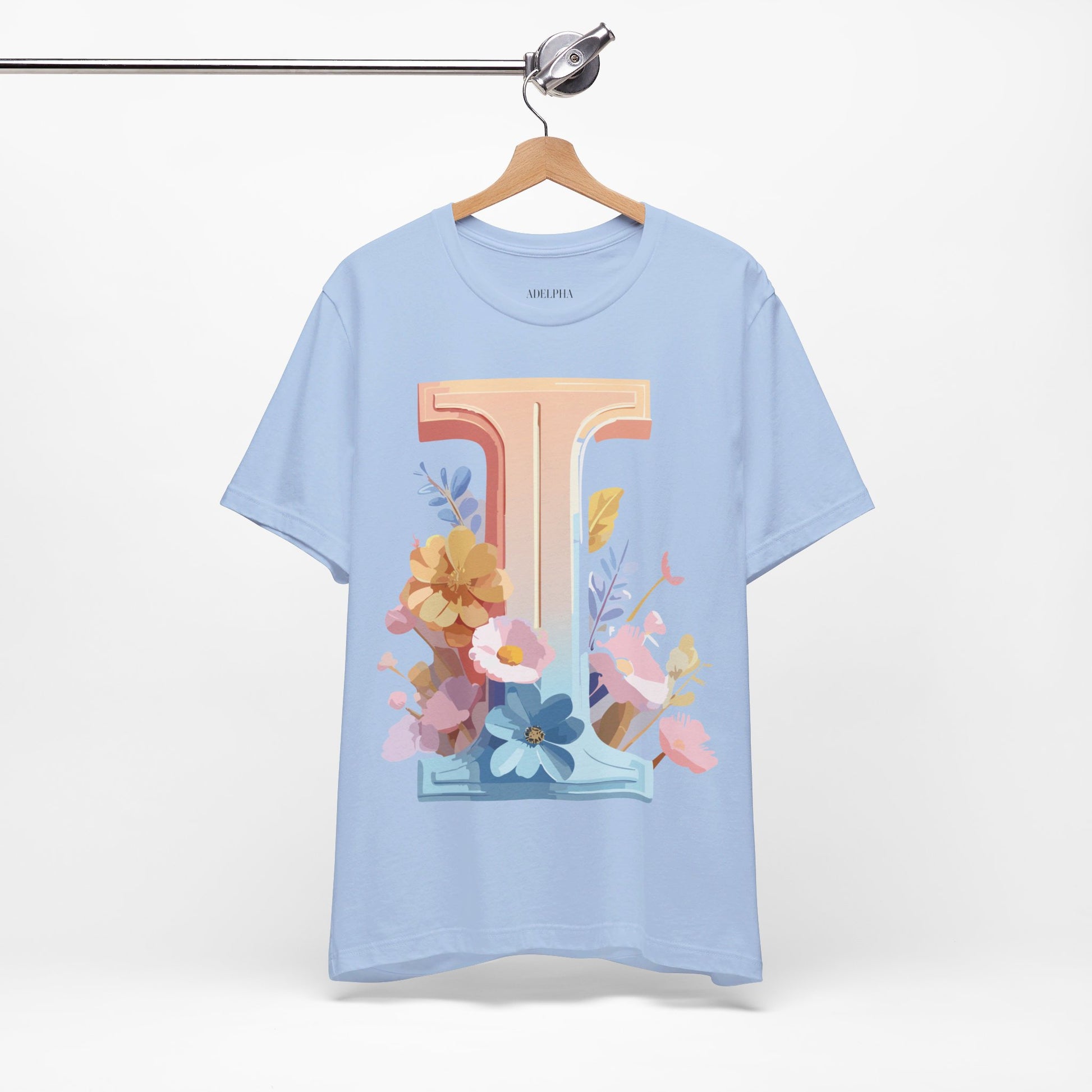 Natural Cotton Tee Shirt - Letters Collection - I Printify