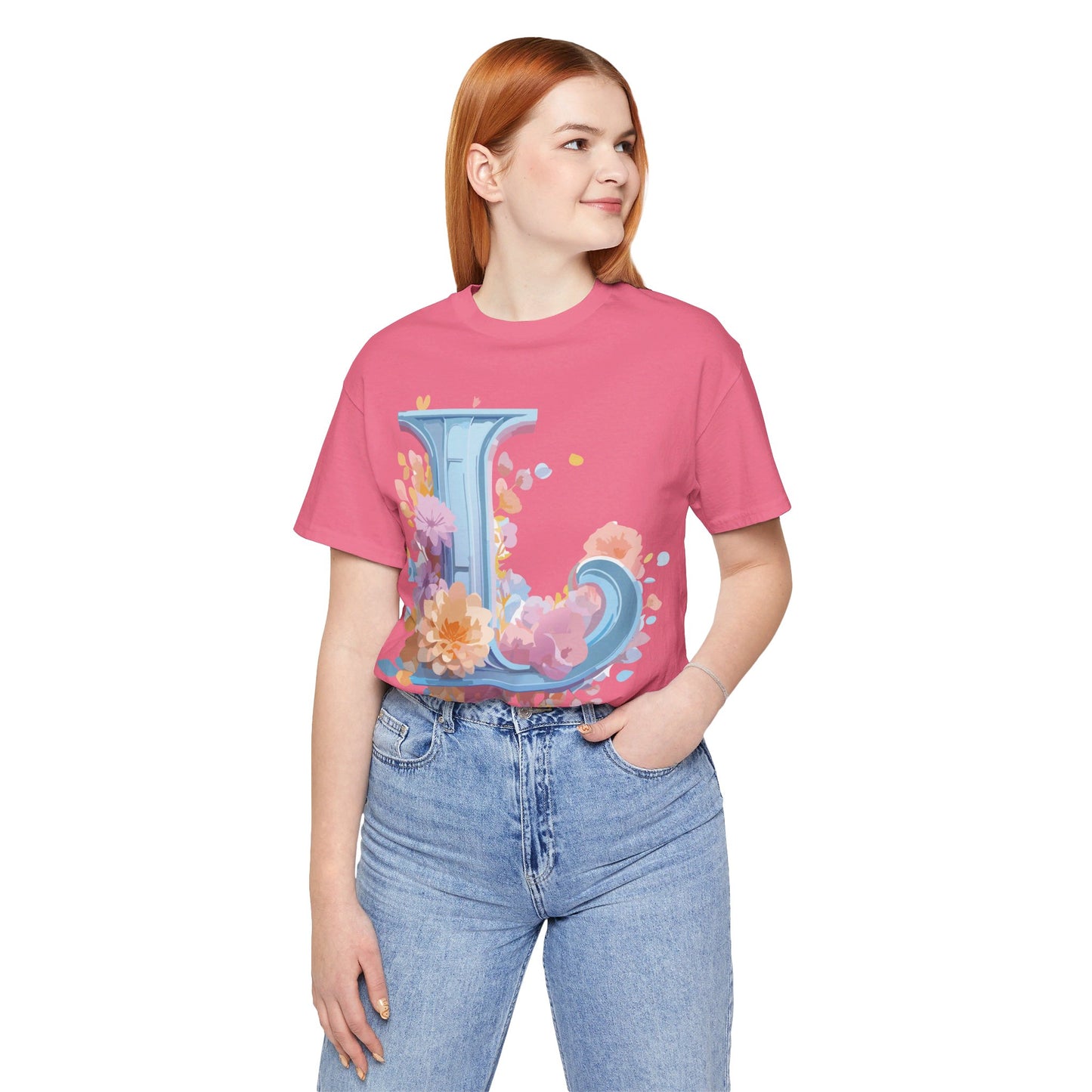 Natural Cotton Tee Shirt - Letters Collection - L Printify