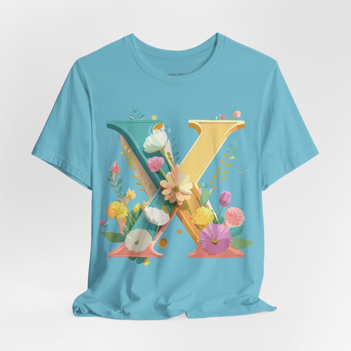 Natural Cotton Tee Shirt - Letters Collection - X Printify