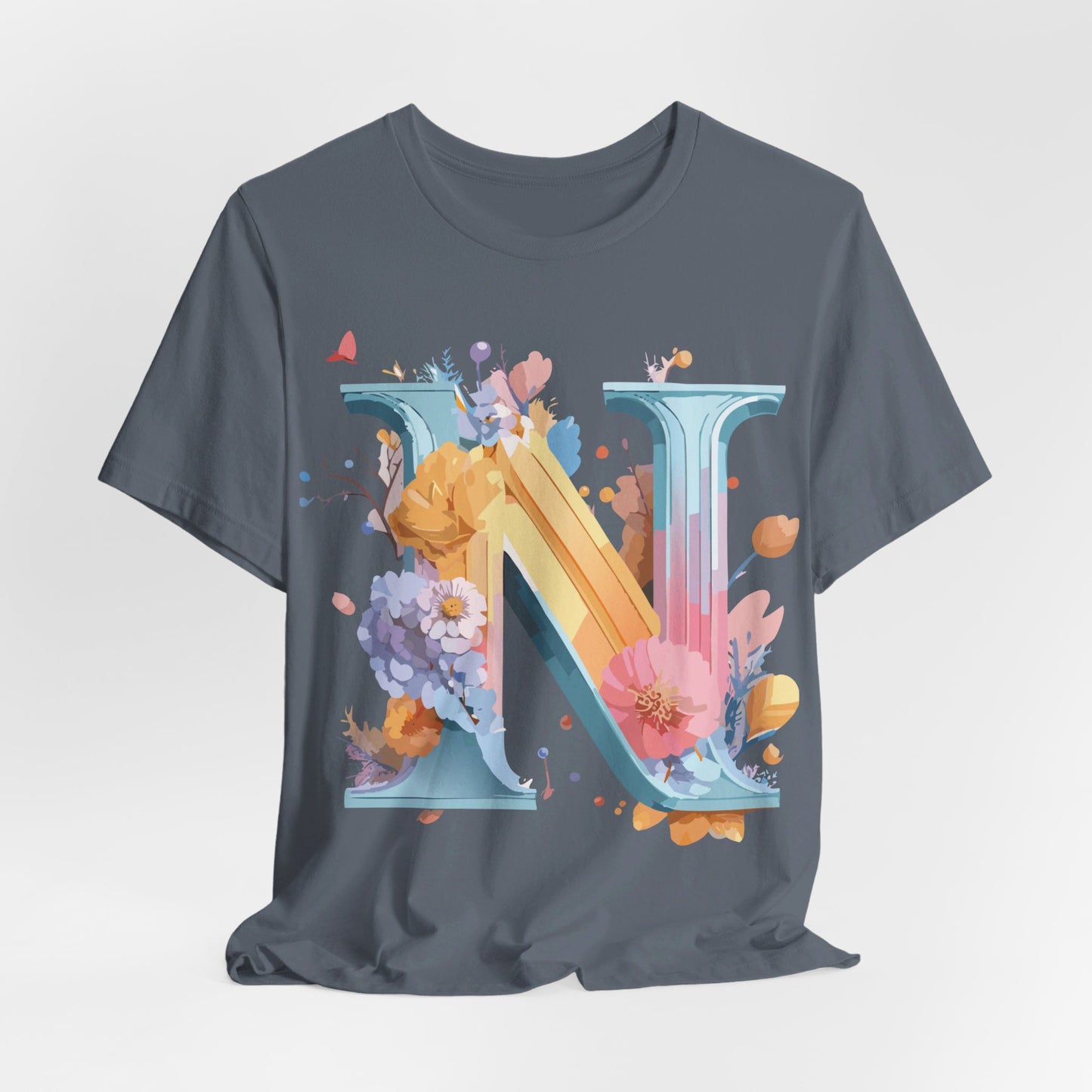 Natural Cotton Tee Shirt - Letters Collection - N Printify