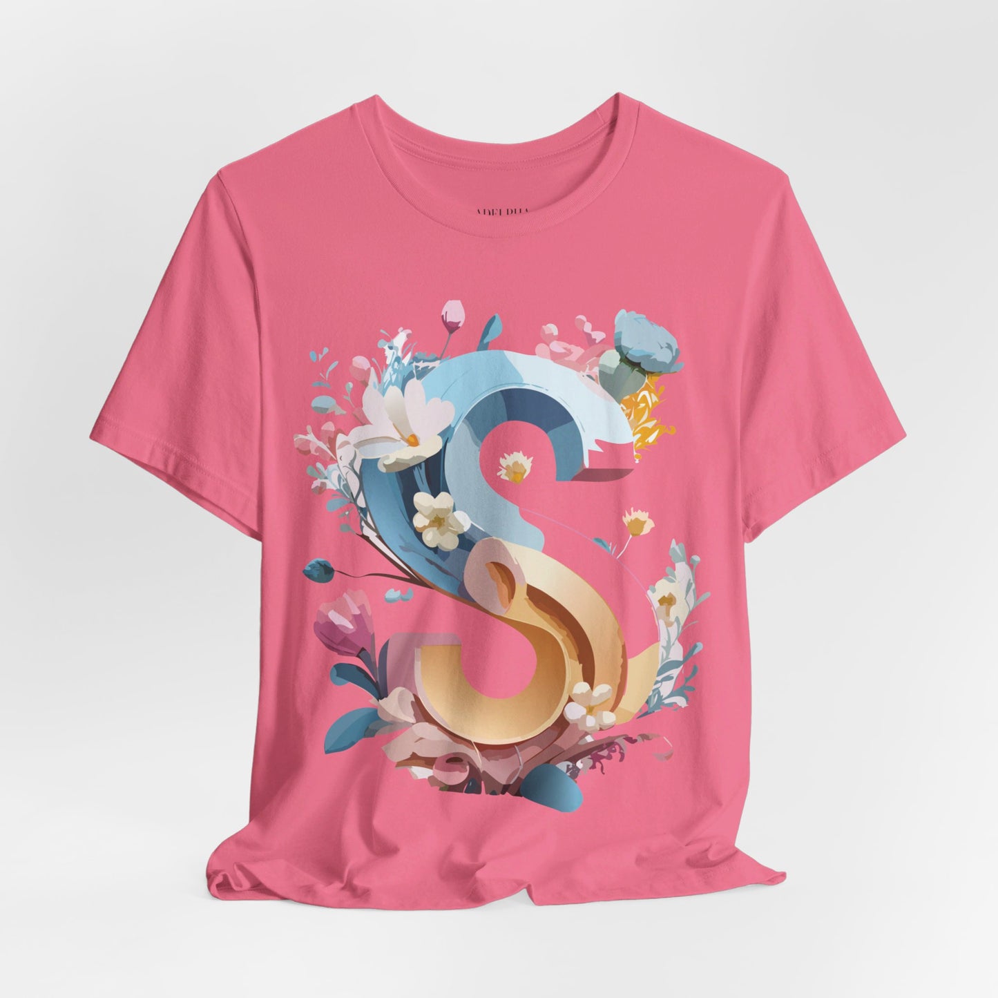 Natural Cotton Tee Shirt - Letters Collection - S Printify