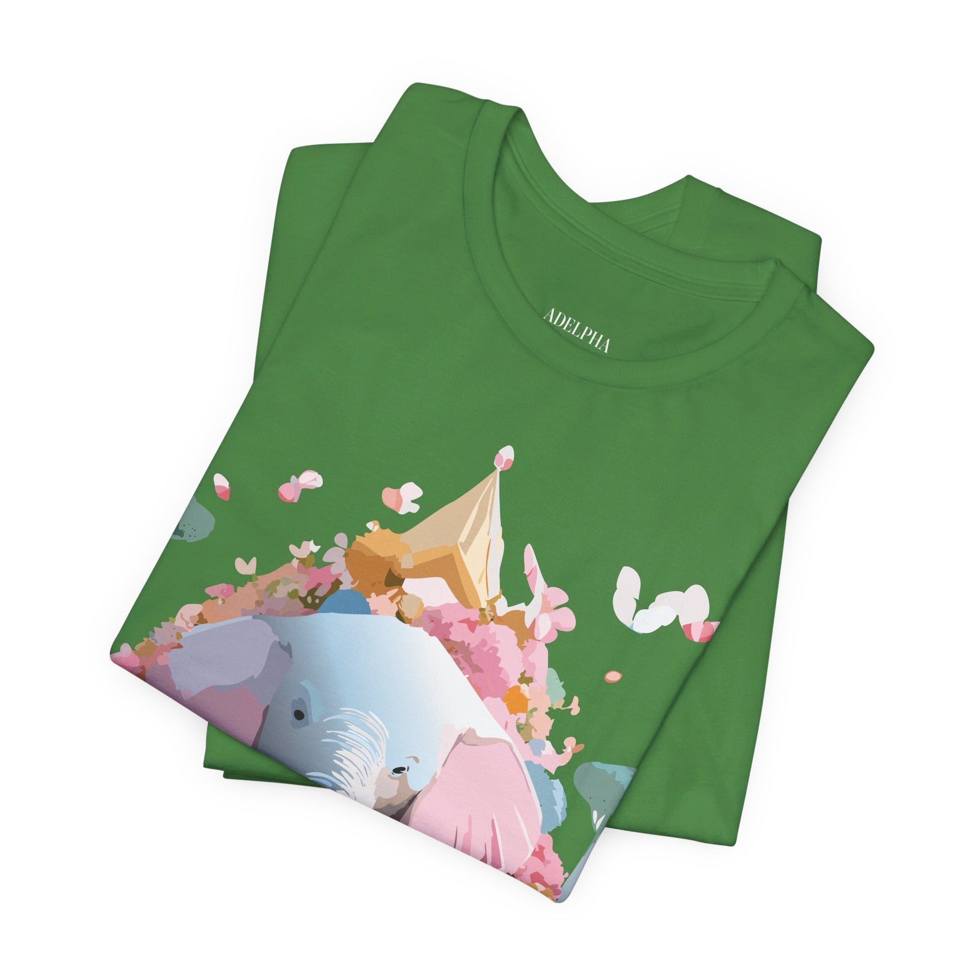 Natural Cotton Tee Shirt with Elephant Printify