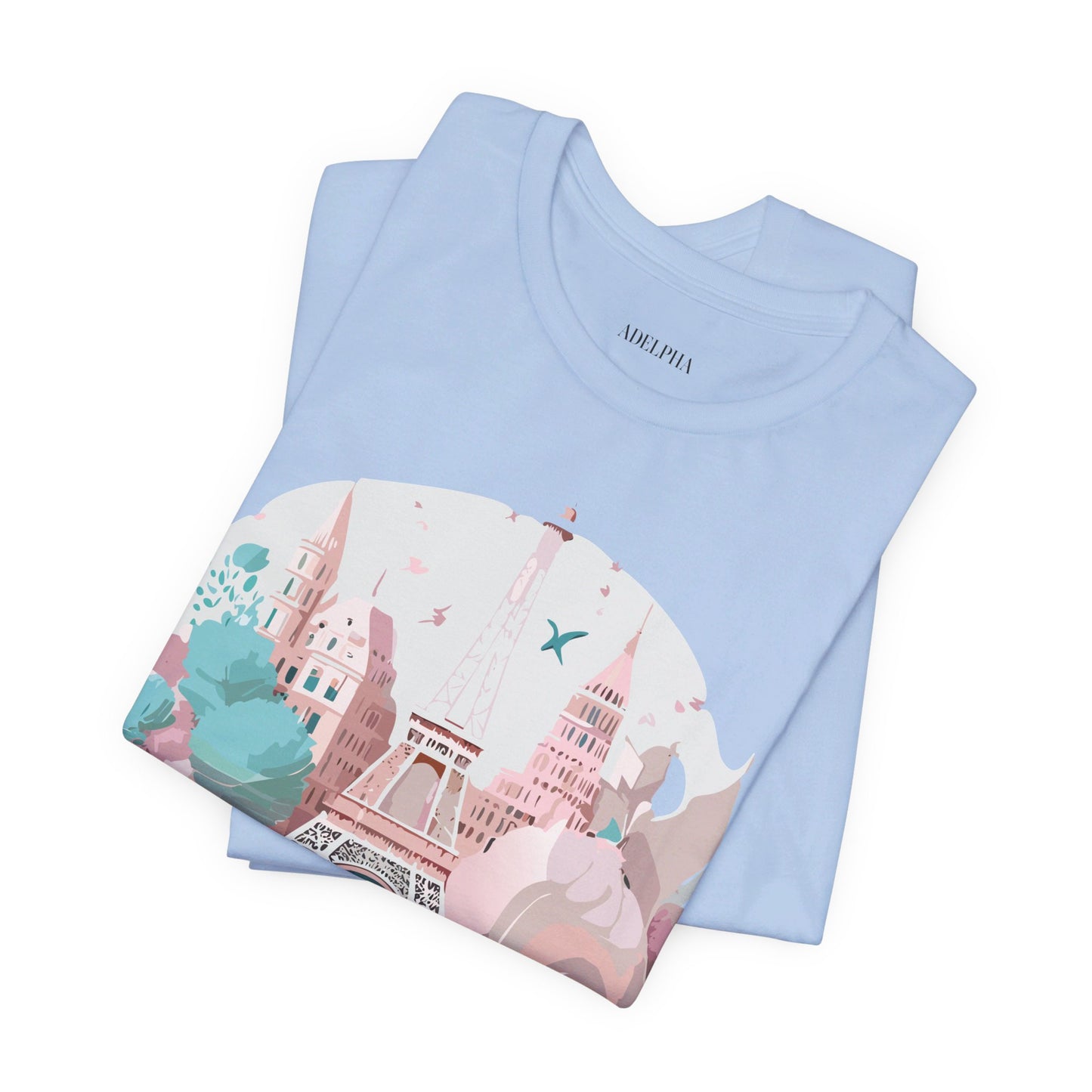 Natural Cotton Tee Shirt - Beautiful Places Collection - Paris Printify