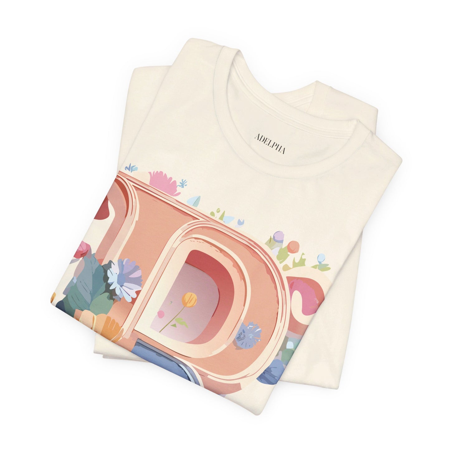 Natural Cotton Tee Shirt - Letters Collection - R Printify