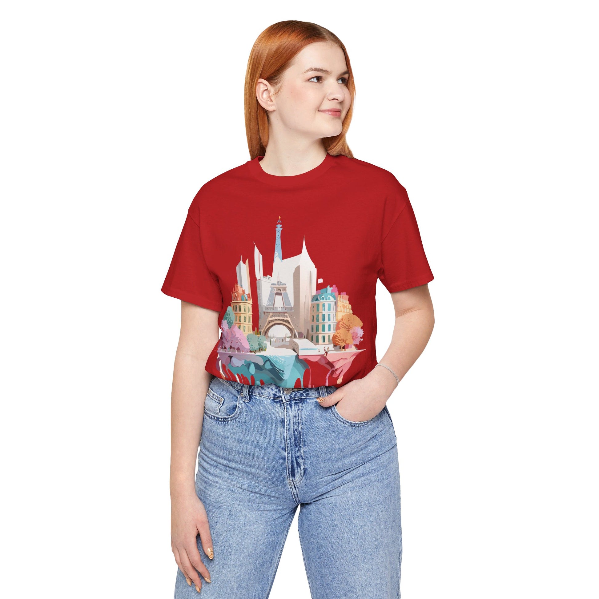 Natural Cotton Tee Shirt - Beautiful Places Collection - Paris Printify