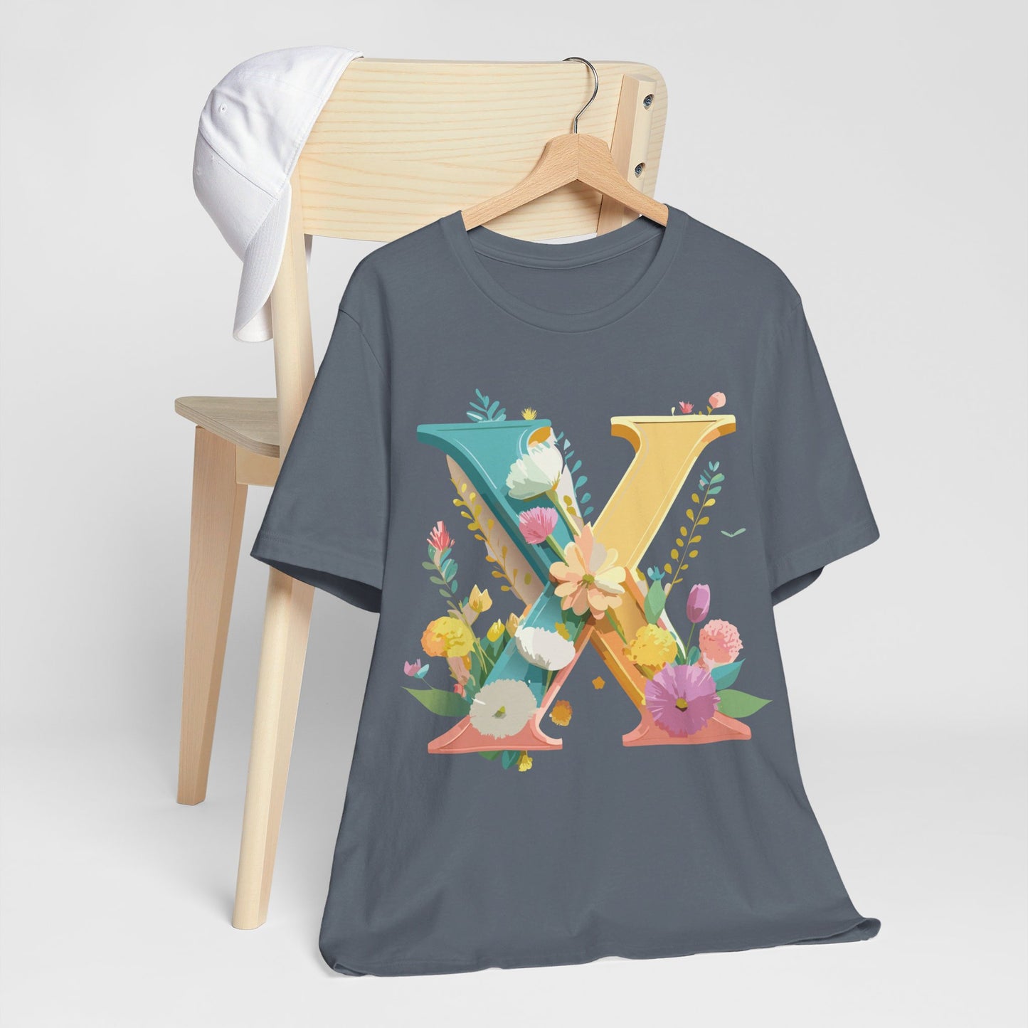 Natural Cotton Tee Shirt - Letters Collection - X Printify