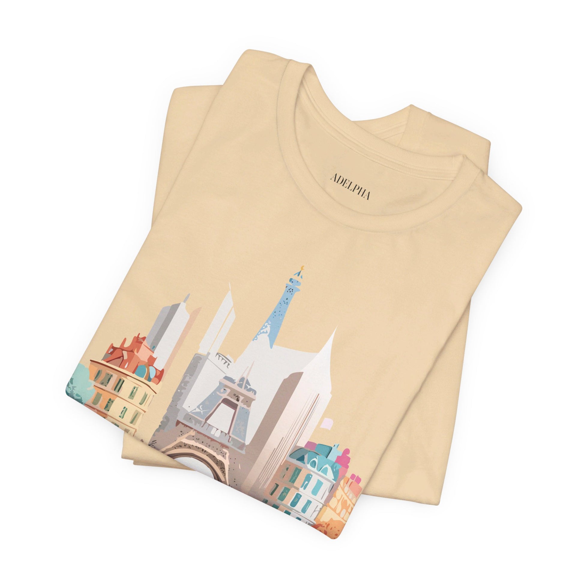 Natural Cotton Tee Shirt - Beautiful Places Collection - Paris Printify
