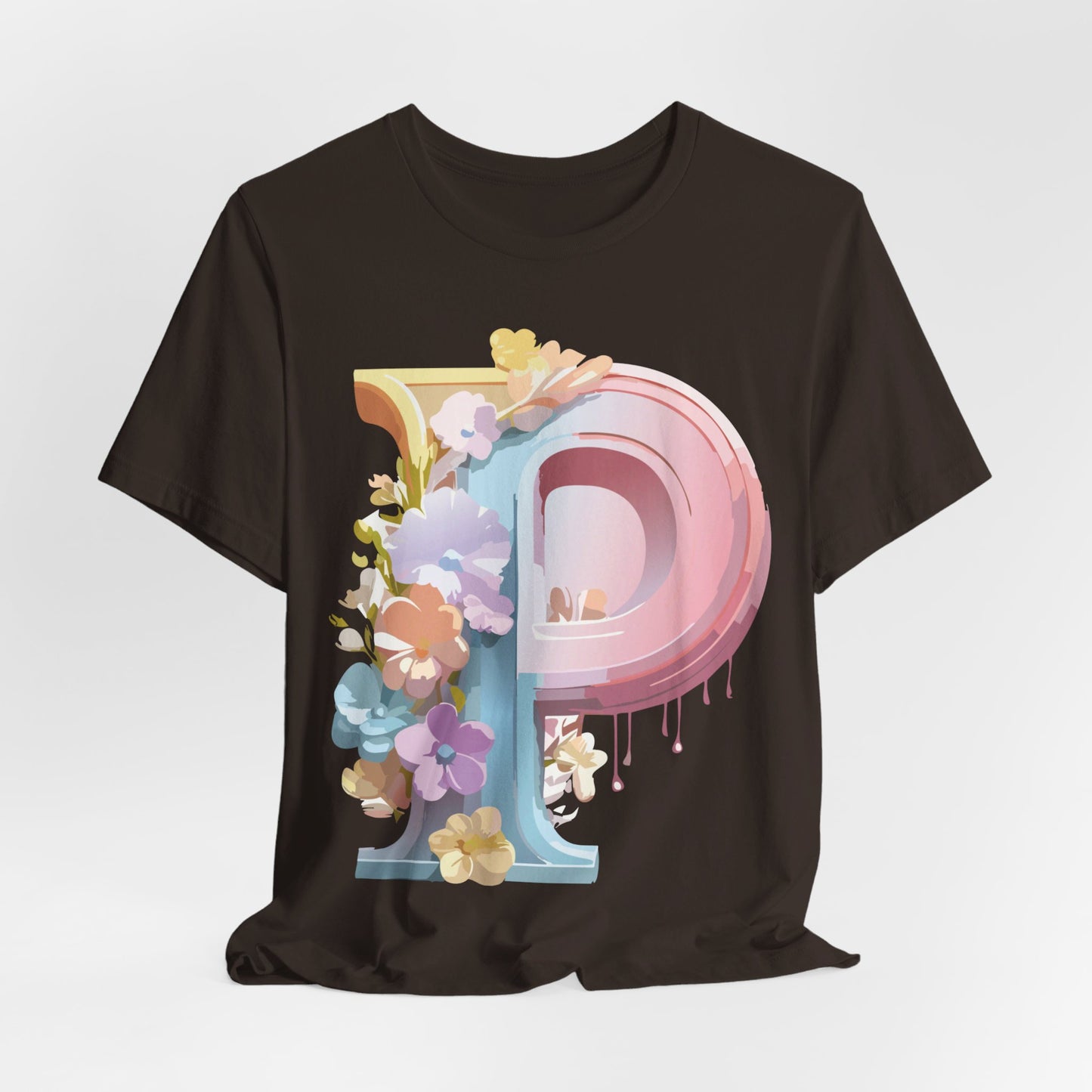 Natural Cotton Tee Shirt - Letters Collection - P Printify