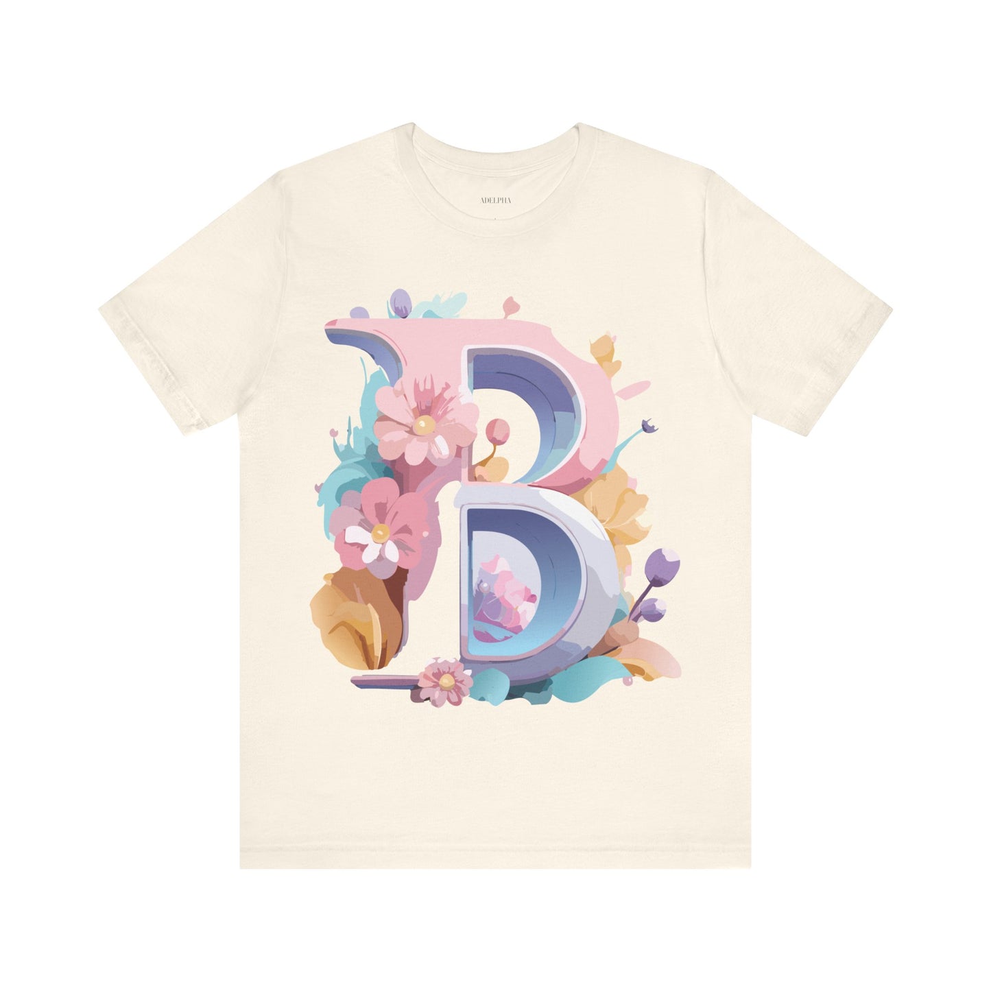Natural Cotton Tee Shirt - Letters Collection - B Printify