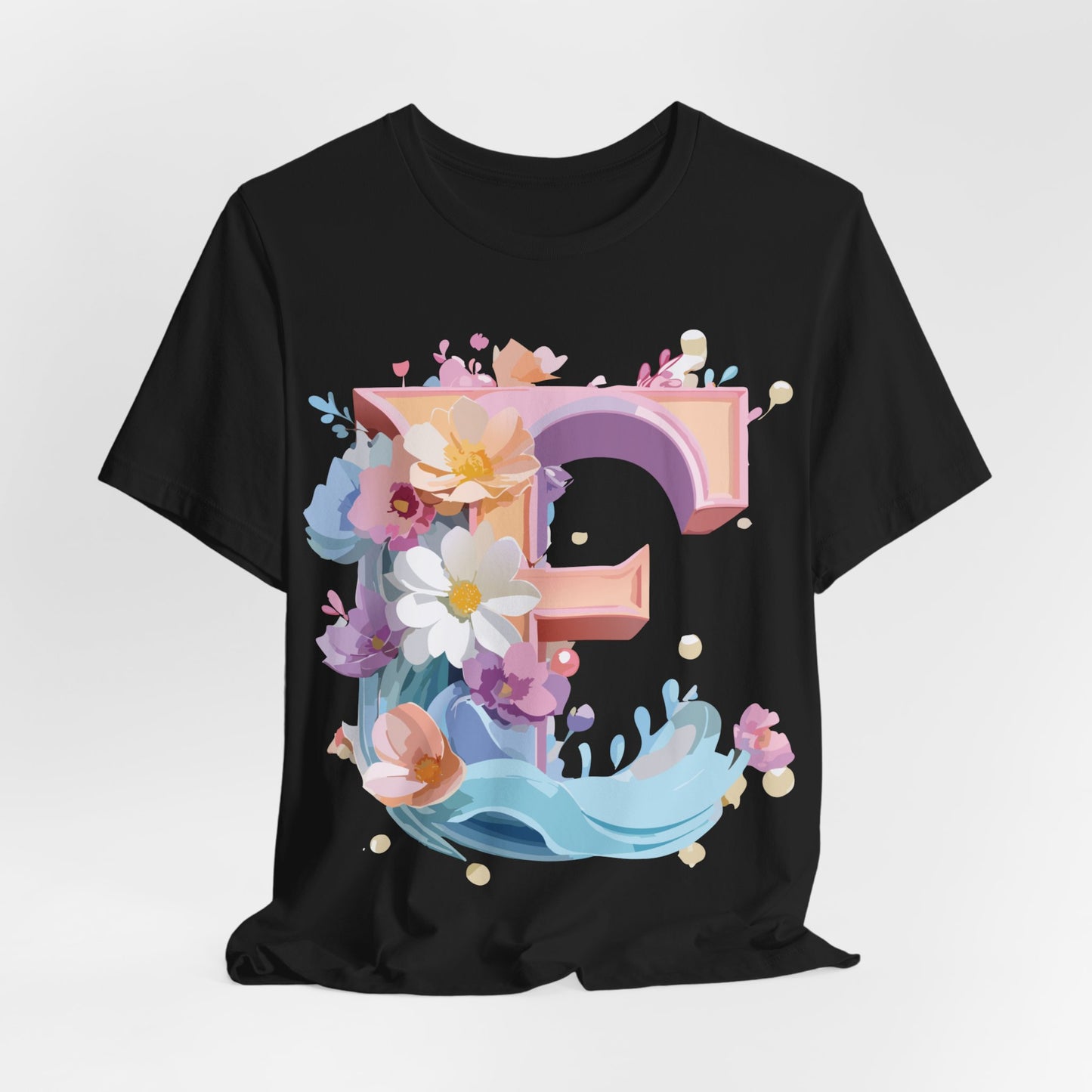 Natural Cotton Tee Shirt - Letters Collection - E Printify