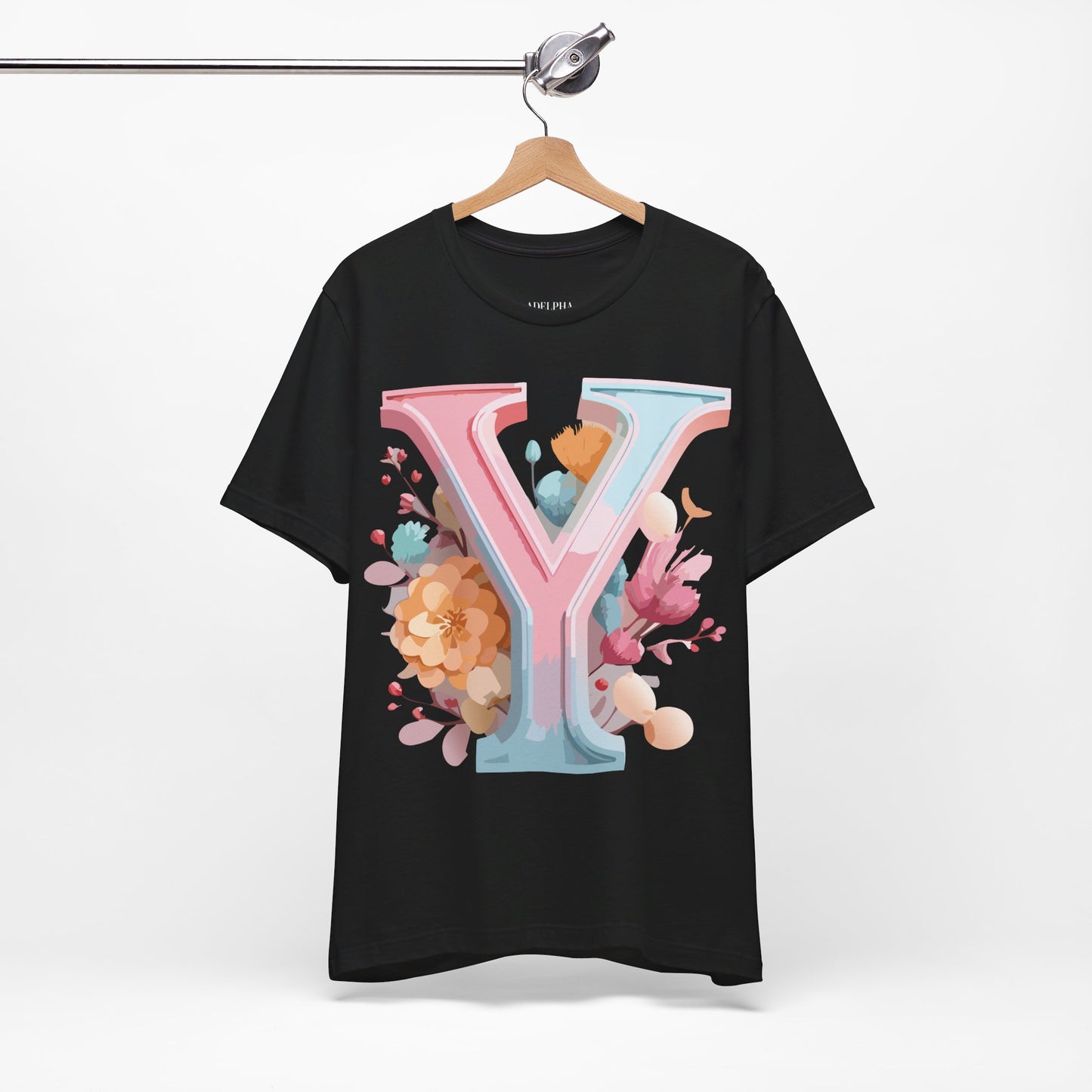 Natural Cotton Tee Shirt - Letters Collection - Y Printify