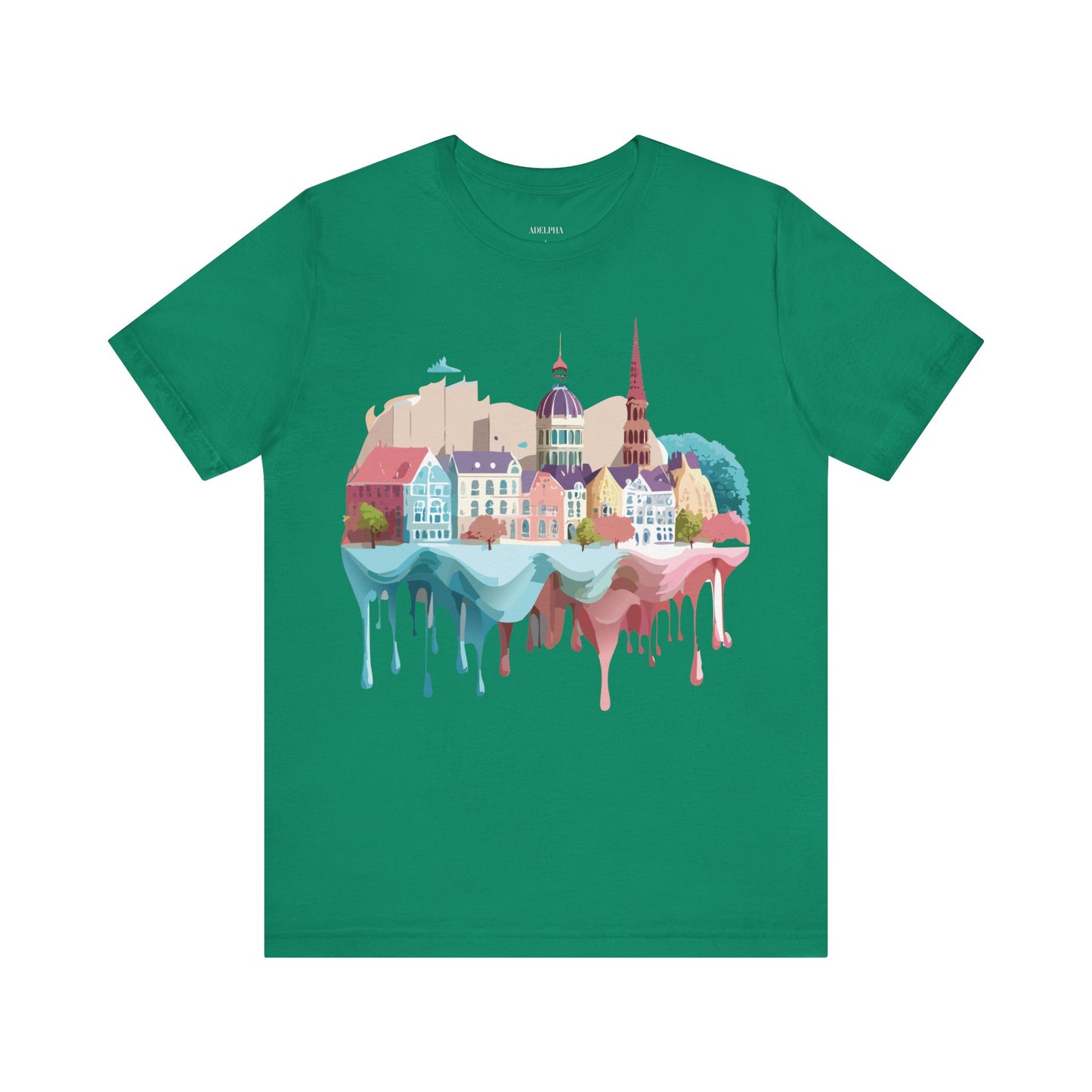 Natural Cotton Tee Shirt - Beautiful Places Collection - Warnemünde and Rostock - Germany Printify