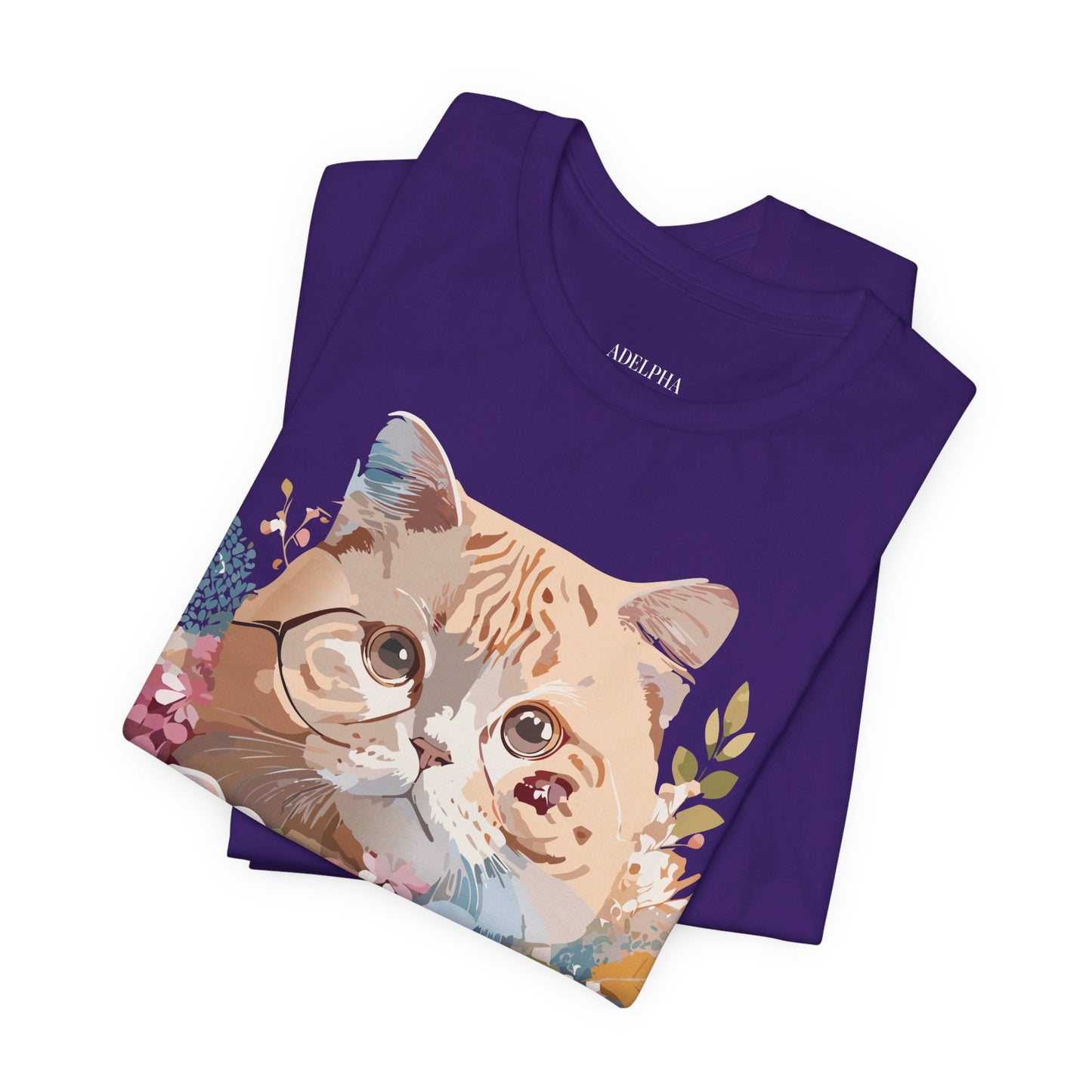 Natural Cotton Tee Shirt with Cat Printify