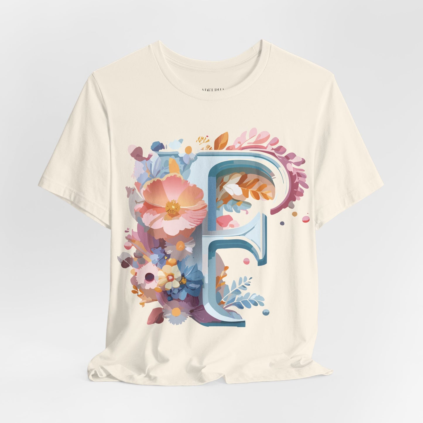 Natural Cotton Tee Shirt - Letters Collection - F Printify