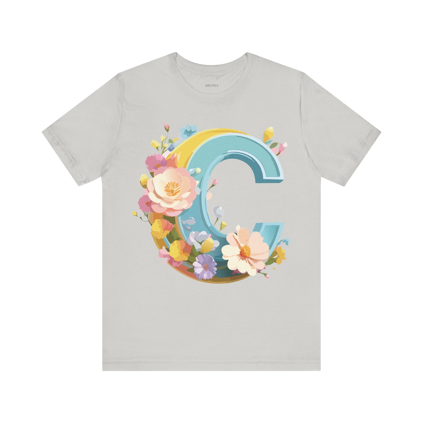 Natural Cotton Tee Shirt - Letters Collection - C Printify