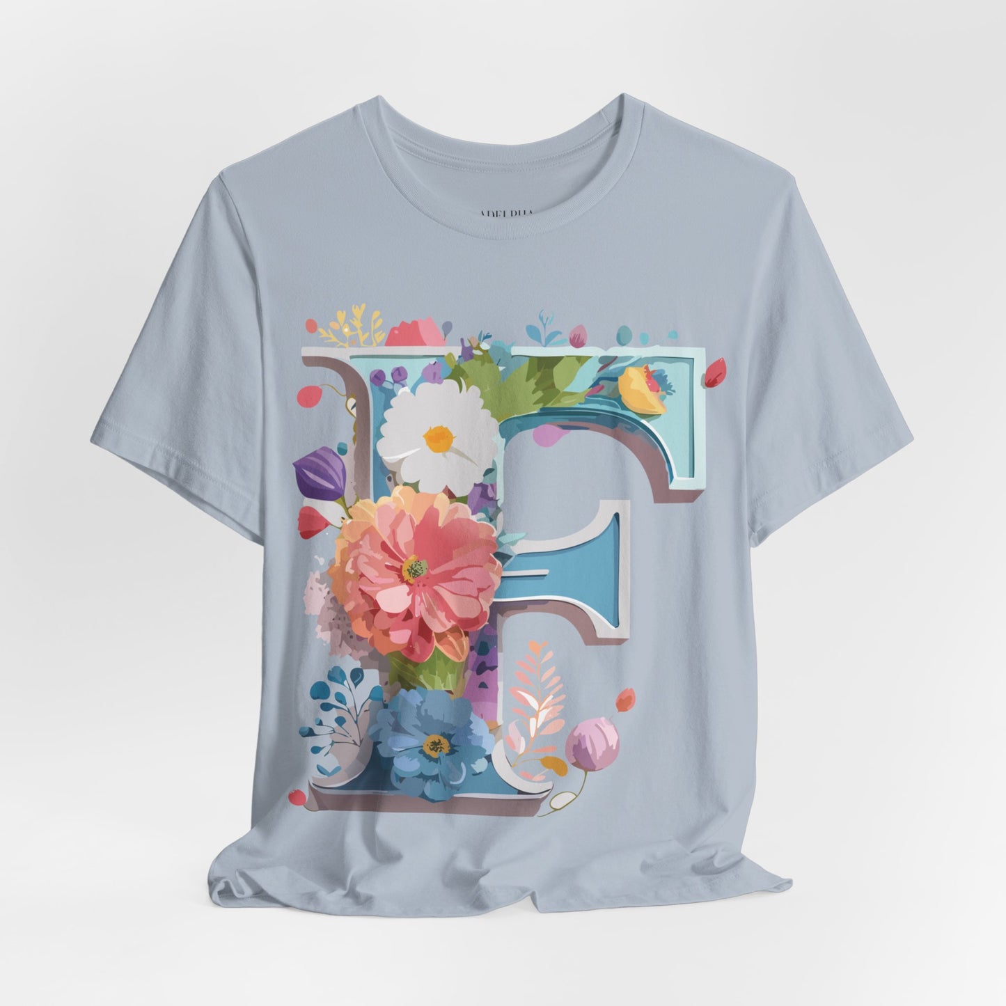Natural Cotton Tee Shirt - Letters Collection - F Printify