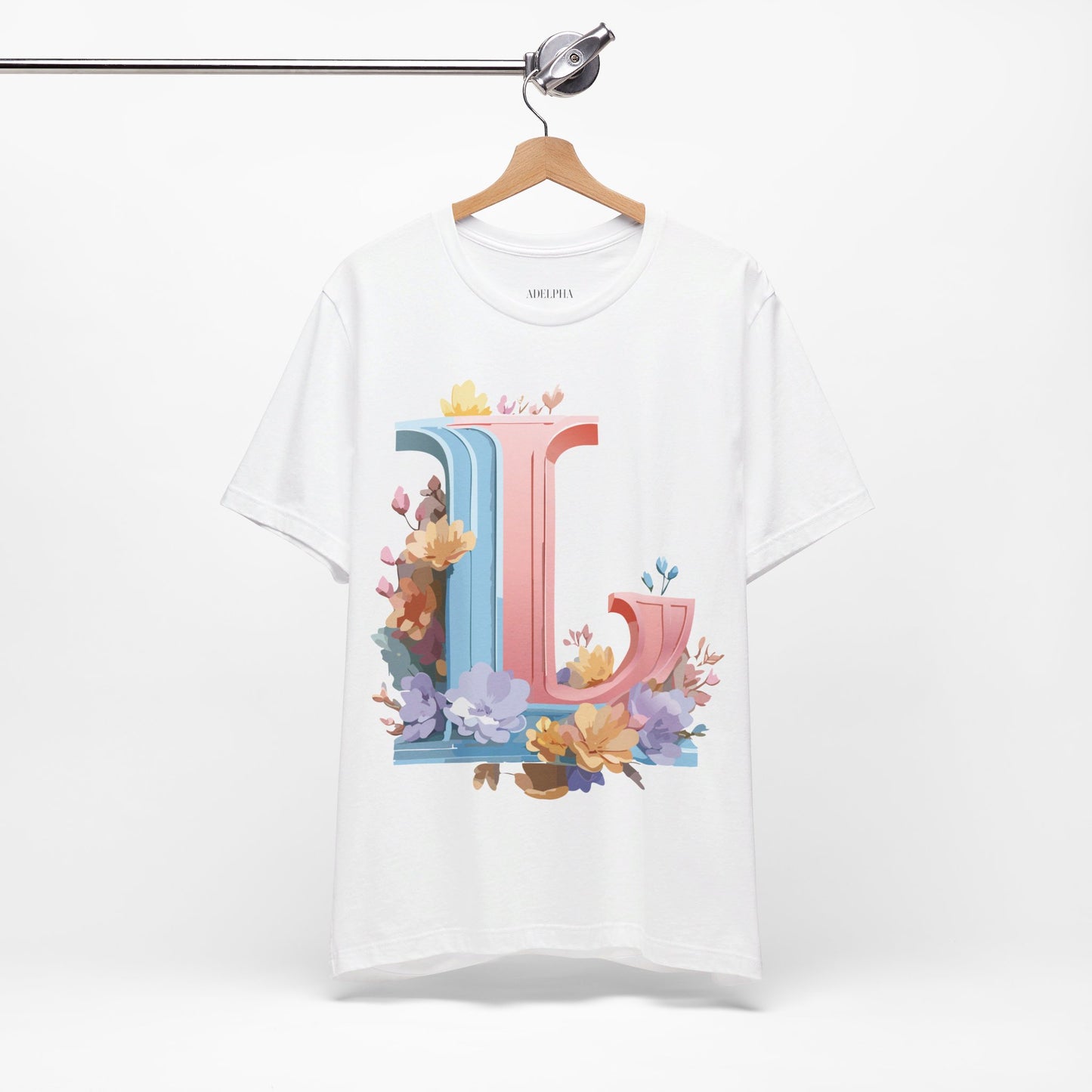 Natural Cotton Tee Shirt - Letters Collection - L Printify