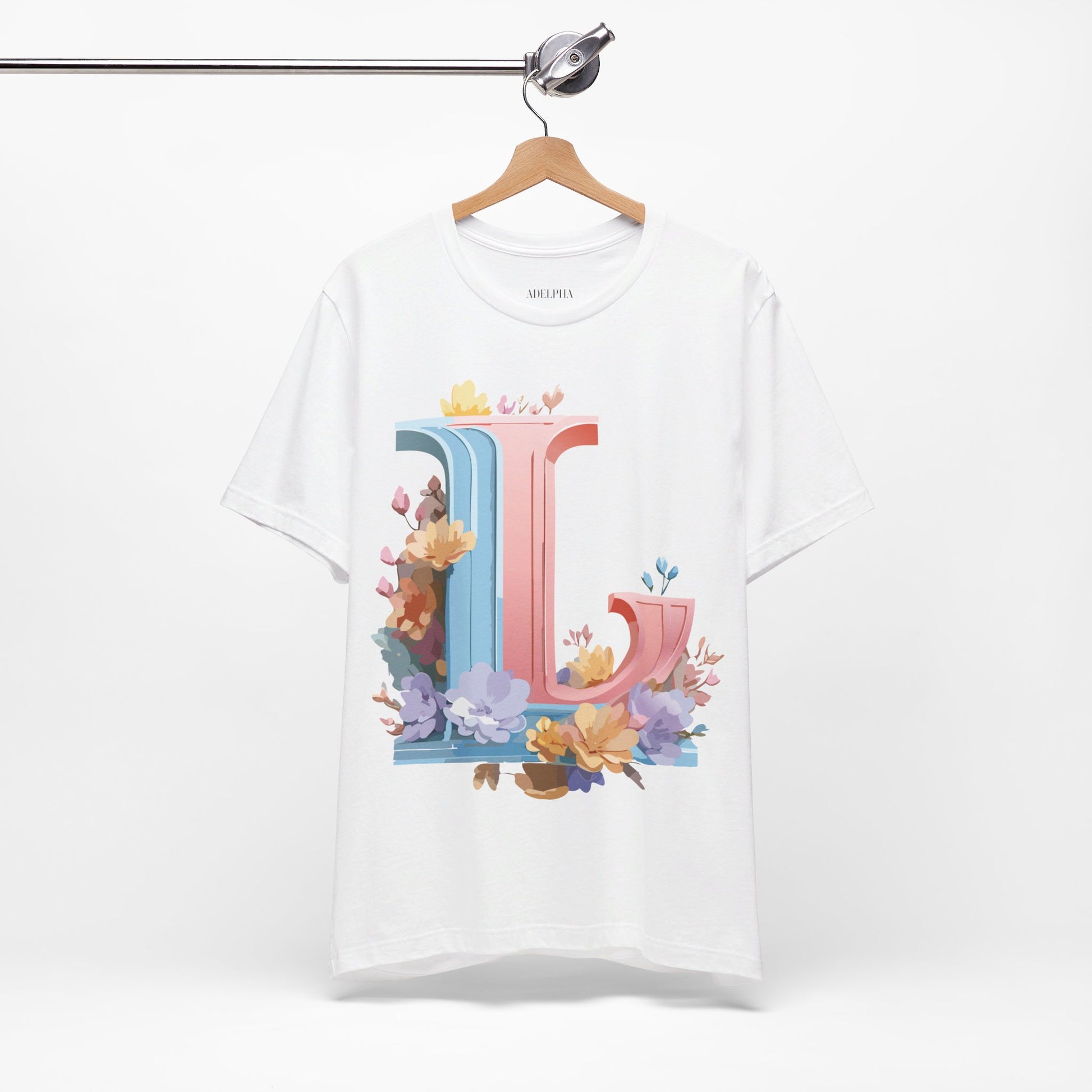 Natural Cotton Tee Shirt - Letters Collection - L Printify