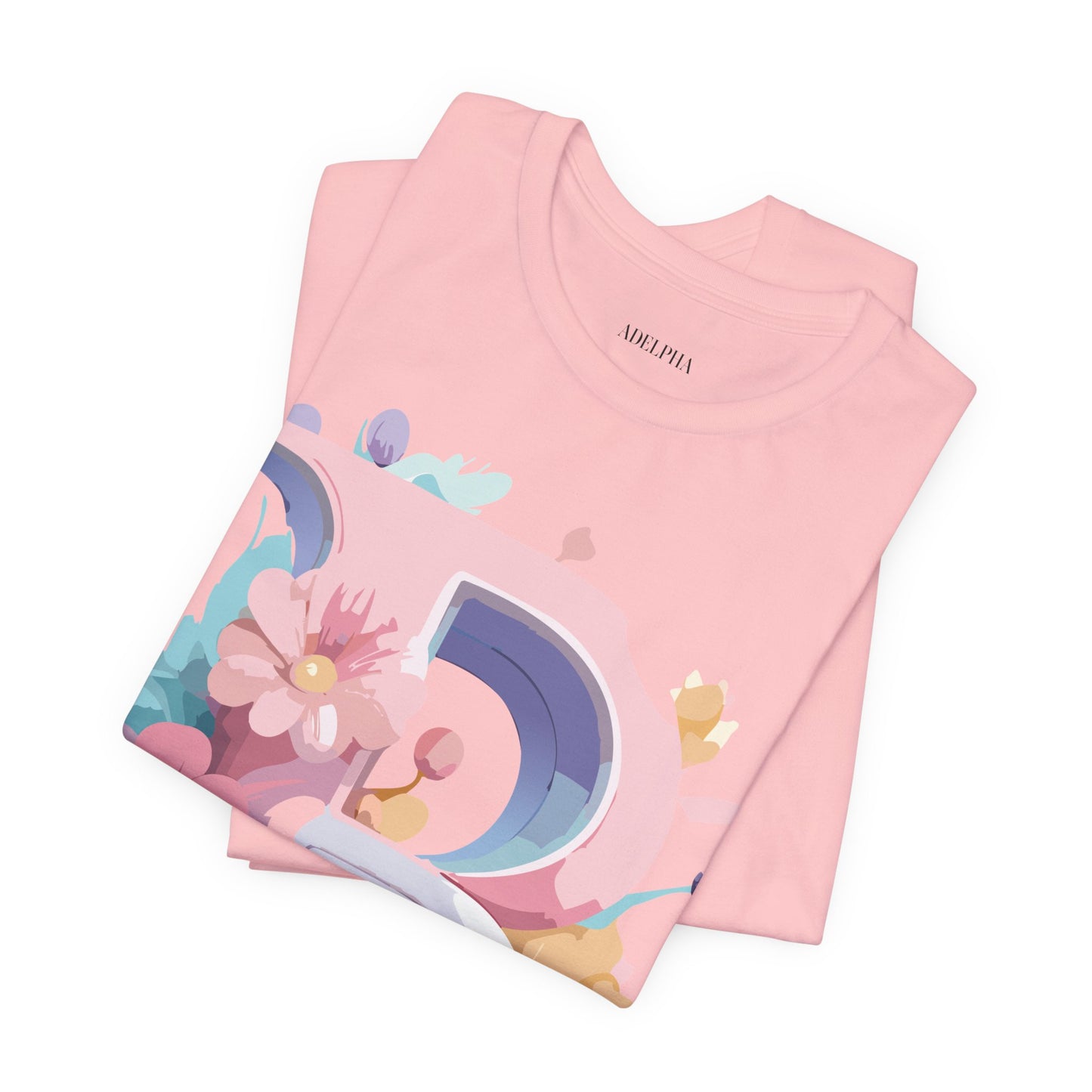 Natural Cotton Tee Shirt - Letters Collection - B Printify
