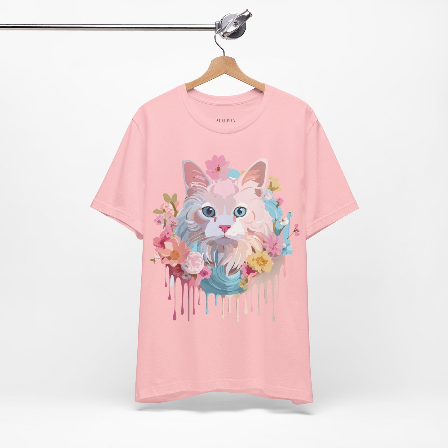 Natural Cotton Tee Shirt with Cat Printify