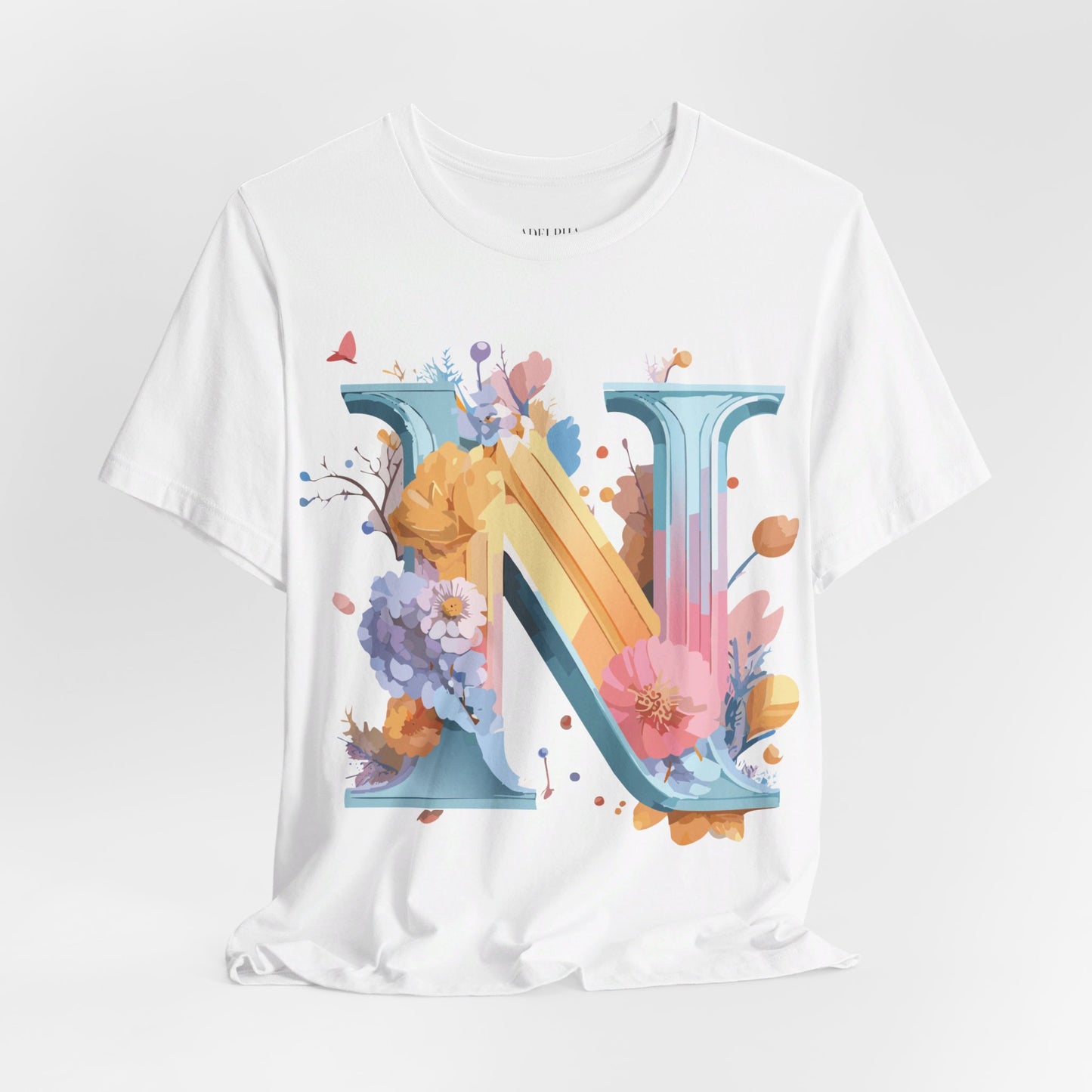Natural Cotton Tee Shirt - Letters Collection - N Printify