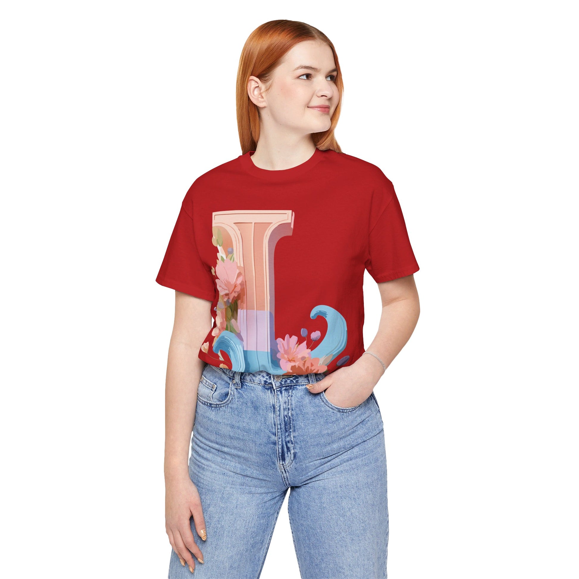 Natural Cotton Tee Shirt - Letters Collection - L Printify