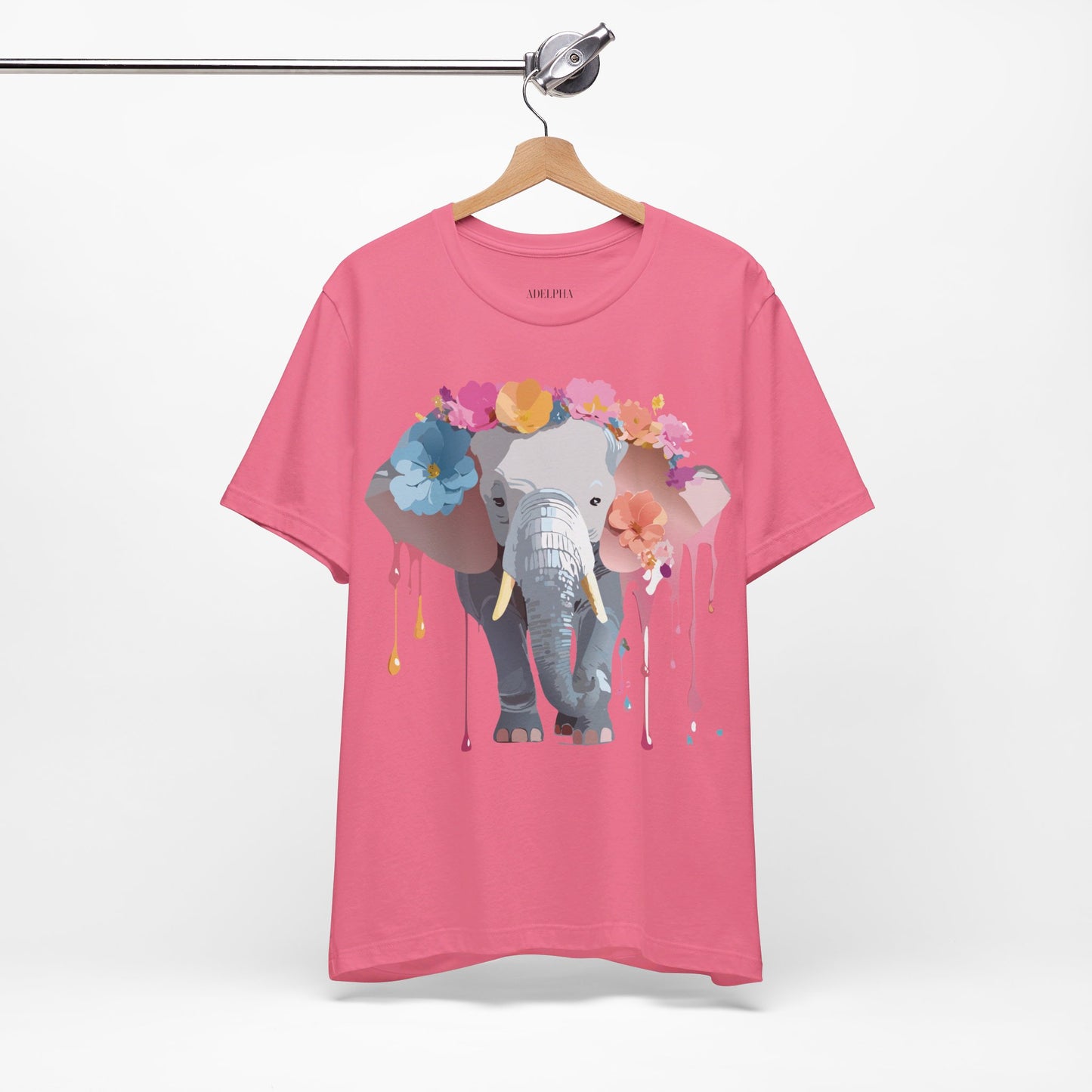 Natural Cotton Tee Shirt with Elephant Printify