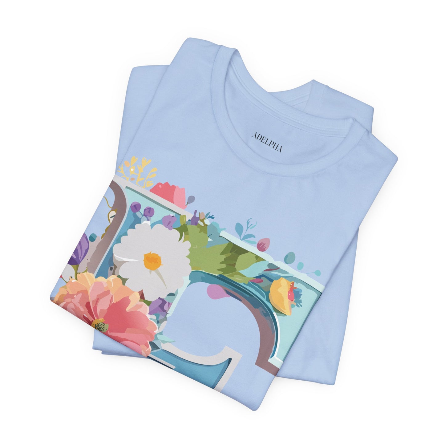 Natural Cotton Tee Shirt - Letters Collection - F Printify