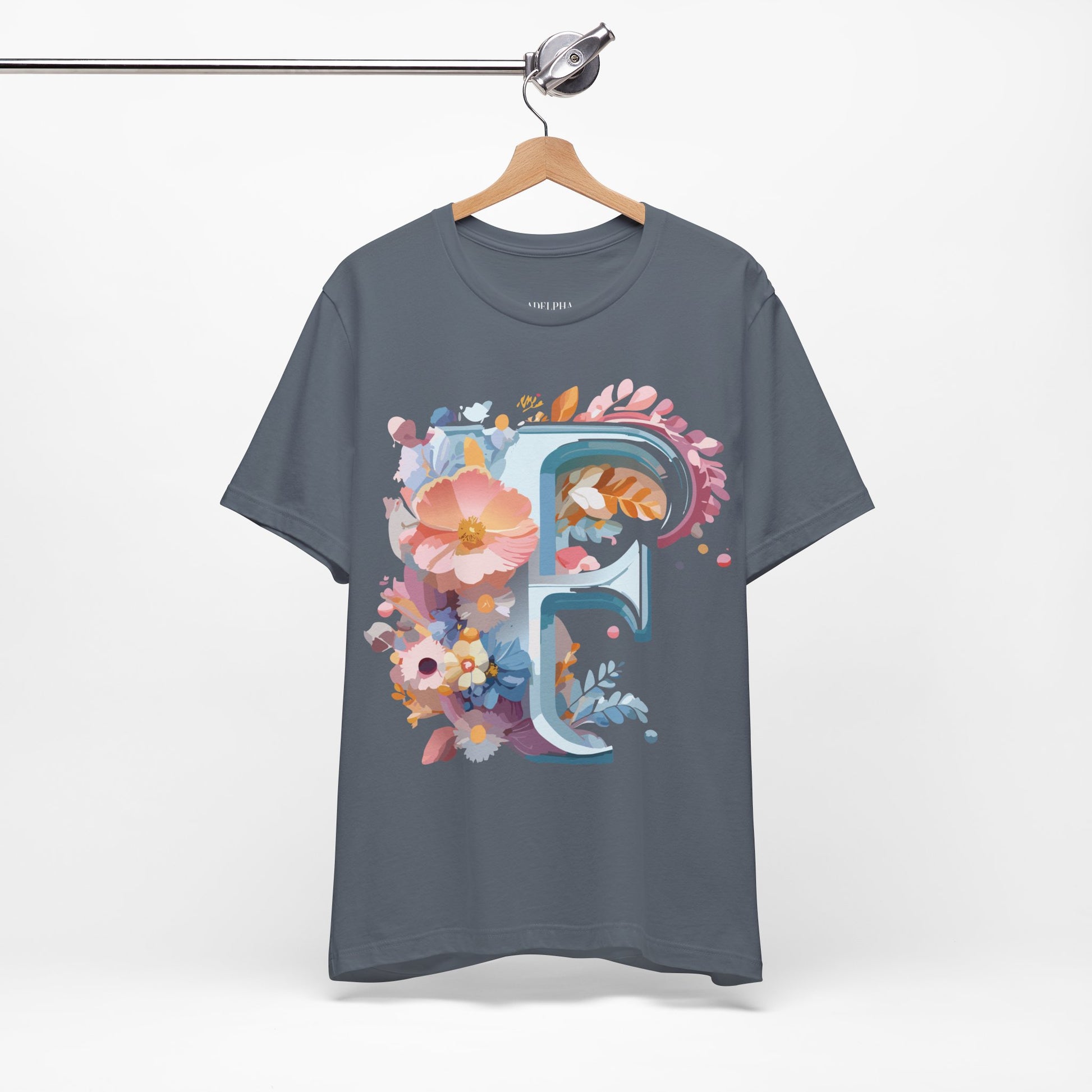 Natural Cotton Tee Shirt - Letters Collection - F Printify