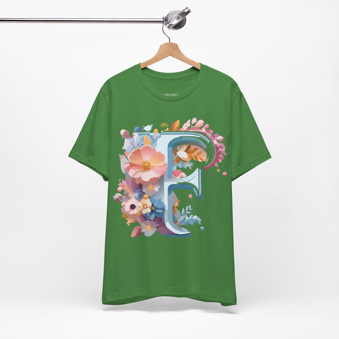 Natural Cotton Tee Shirt - Letters Collection - F Printify