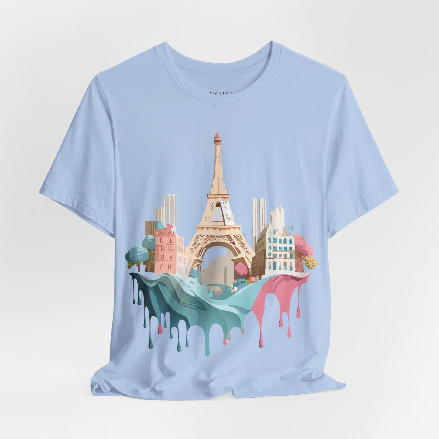 Natural Cotton Tee Shirt - Beautiful Places Collection - Paris Printify