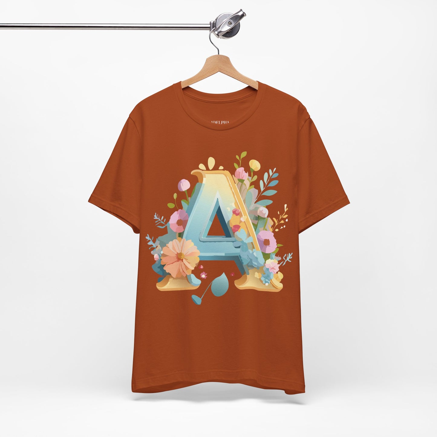 Natural Cotton Tee Shirt - Letters Collection - A Printify