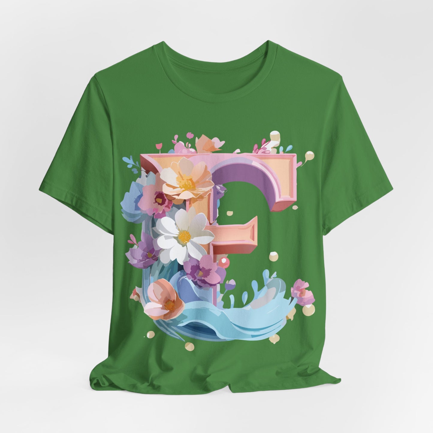 Natural Cotton Tee Shirt - Letters Collection - E Printify