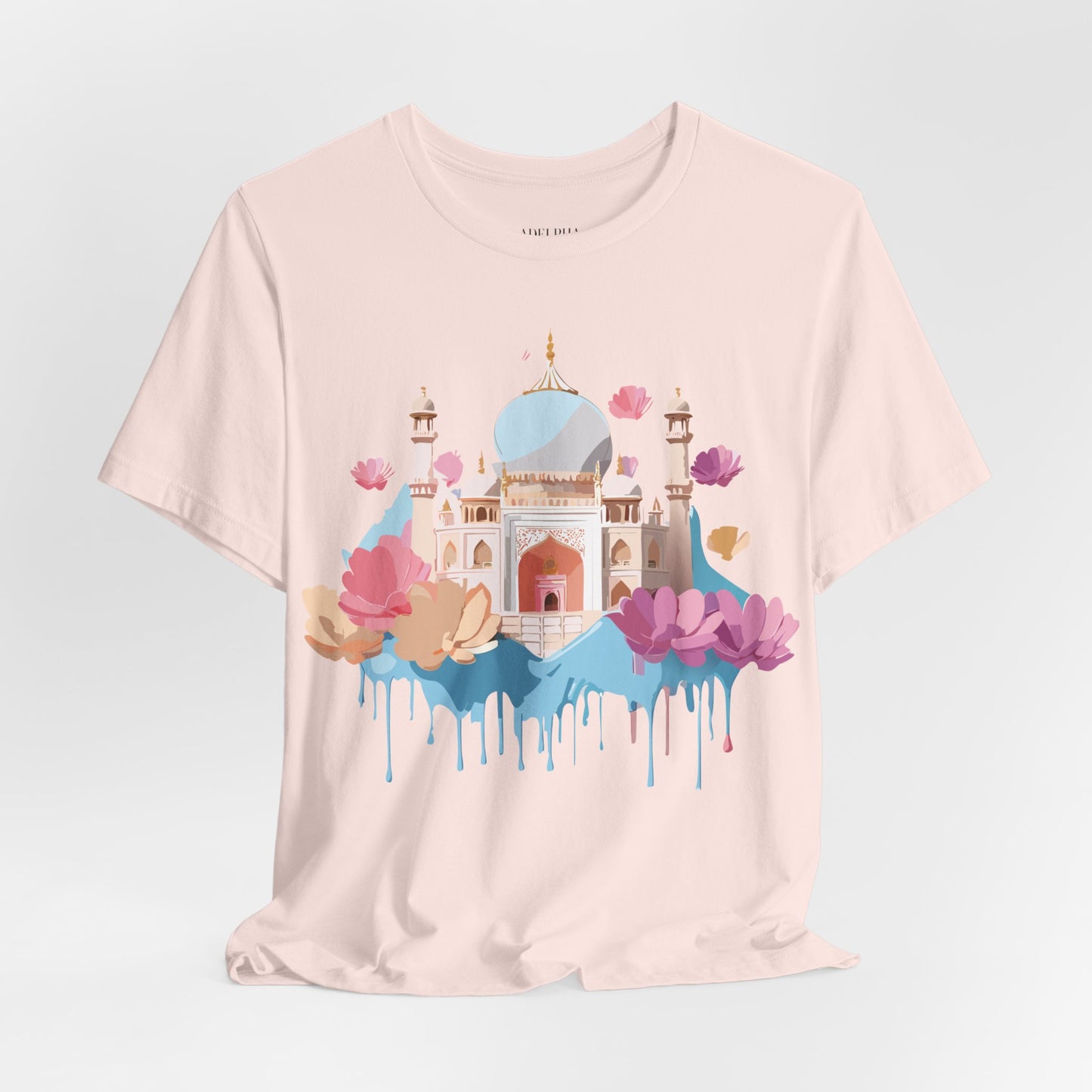 Natural Cotton Tee Shirt - Taj Mahal, India Printify
